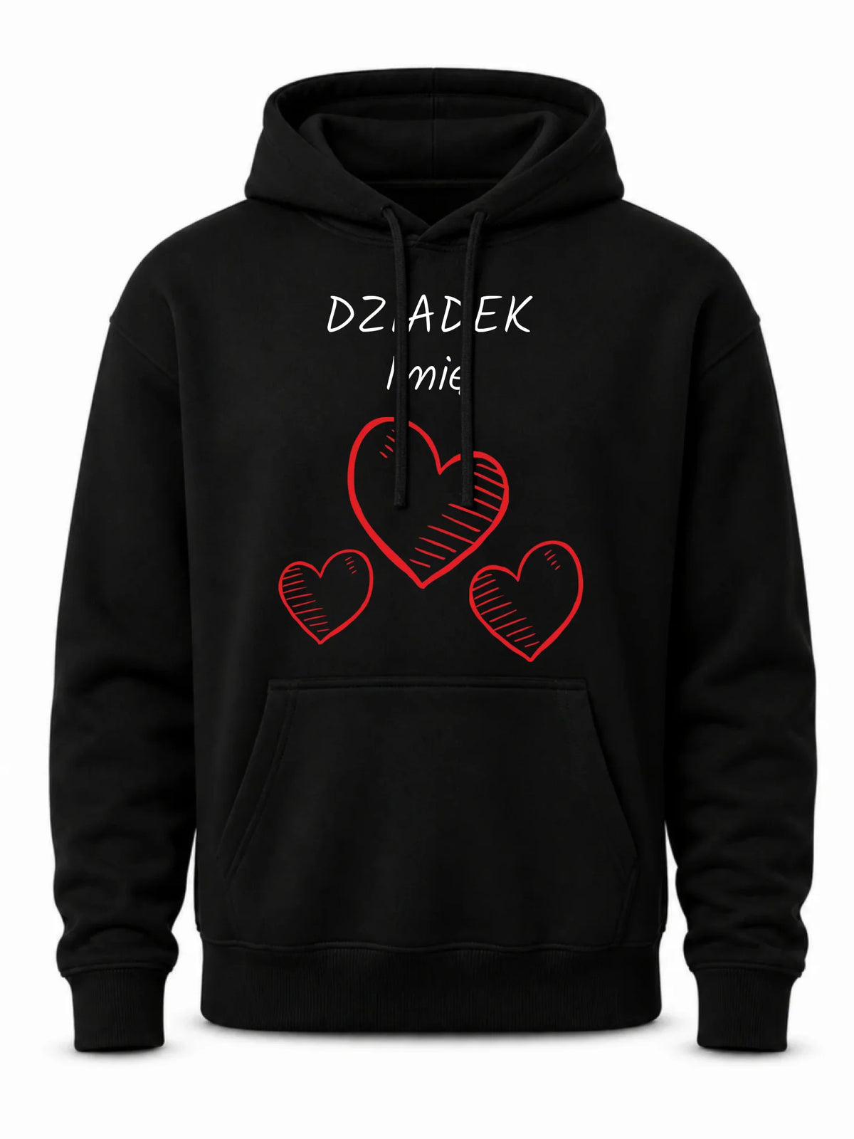 Bluza z kapturem dla dziadka - Serca - personalizowana D01