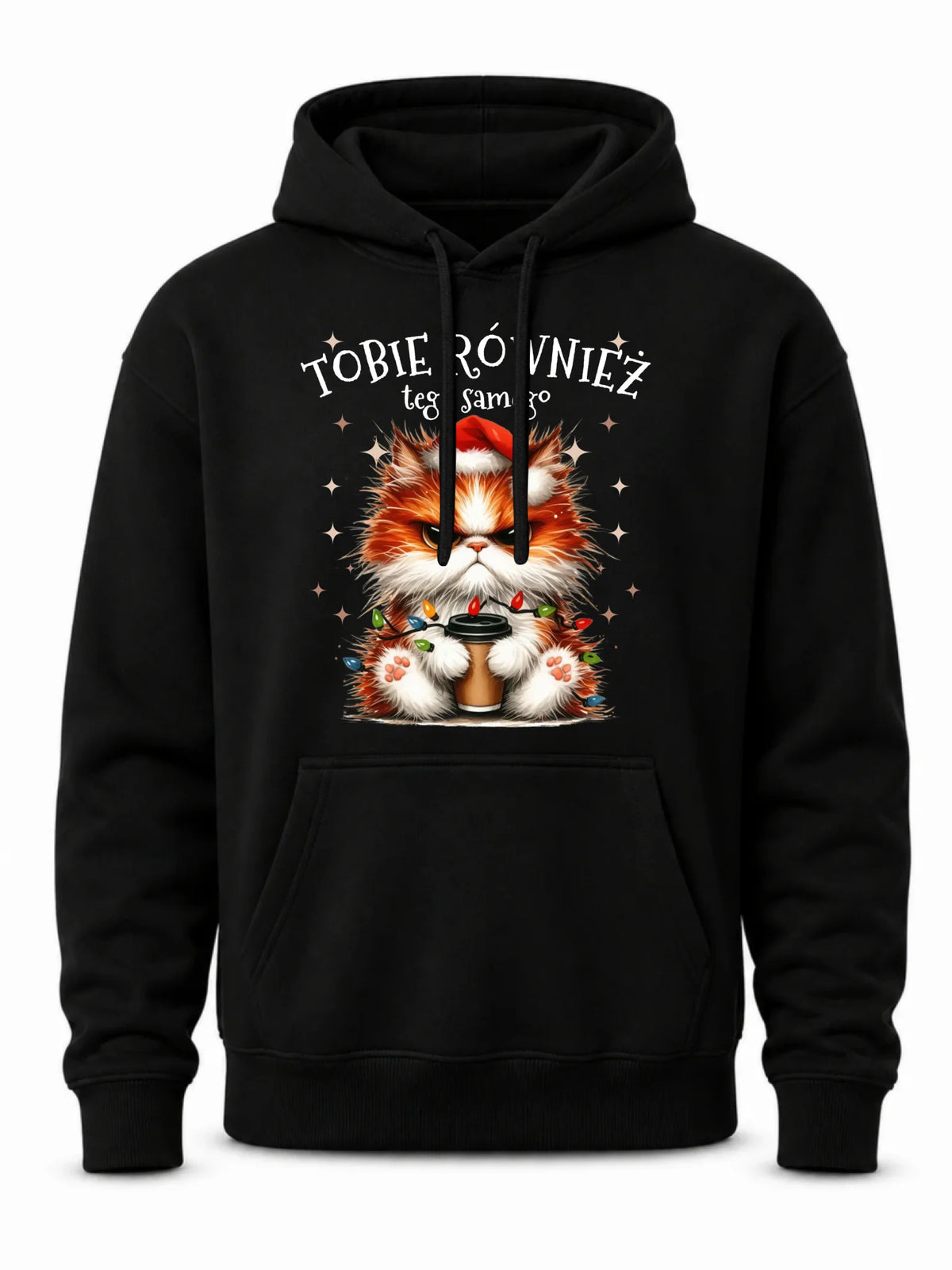 Bluza męska z kapturem świąteczna - Grumpy Cat Tobie również tego samego BN32