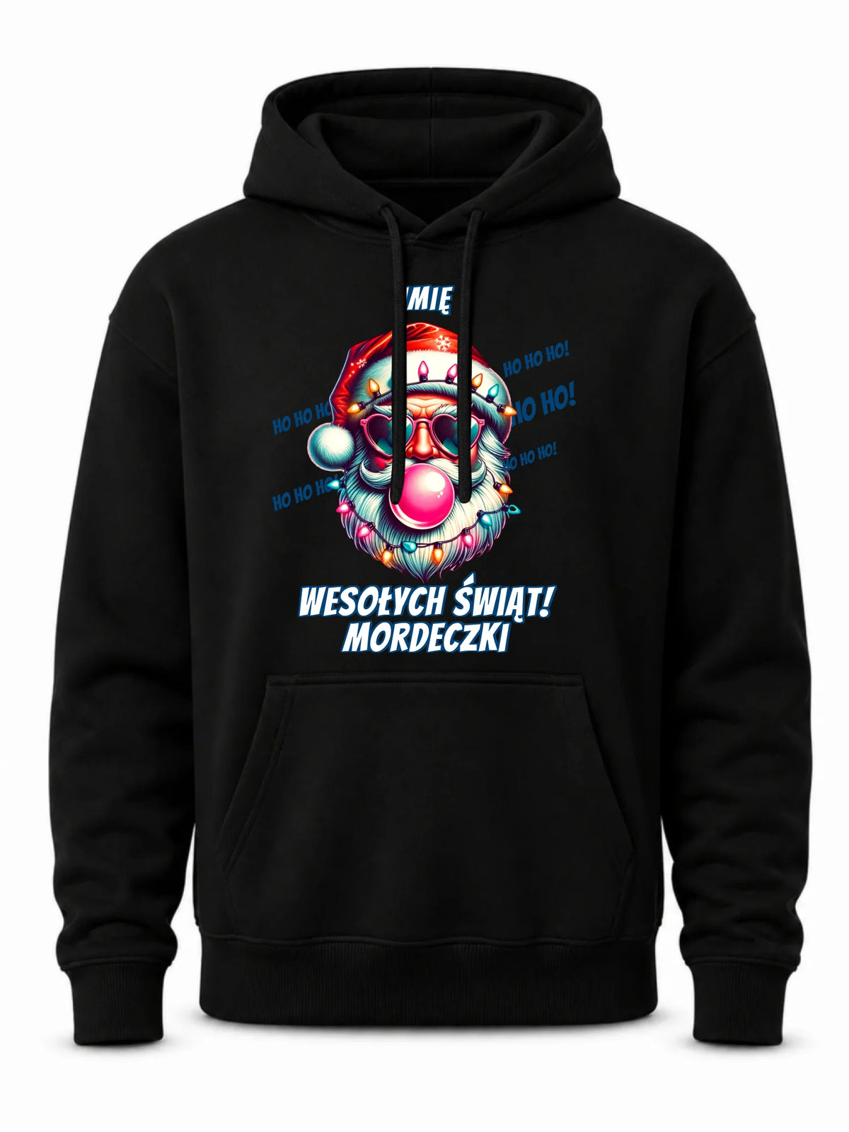 Bluza męska z kapturem świąteczna - Mikołaj Wesołych Świąt Mordeczki - personalizowana BN17