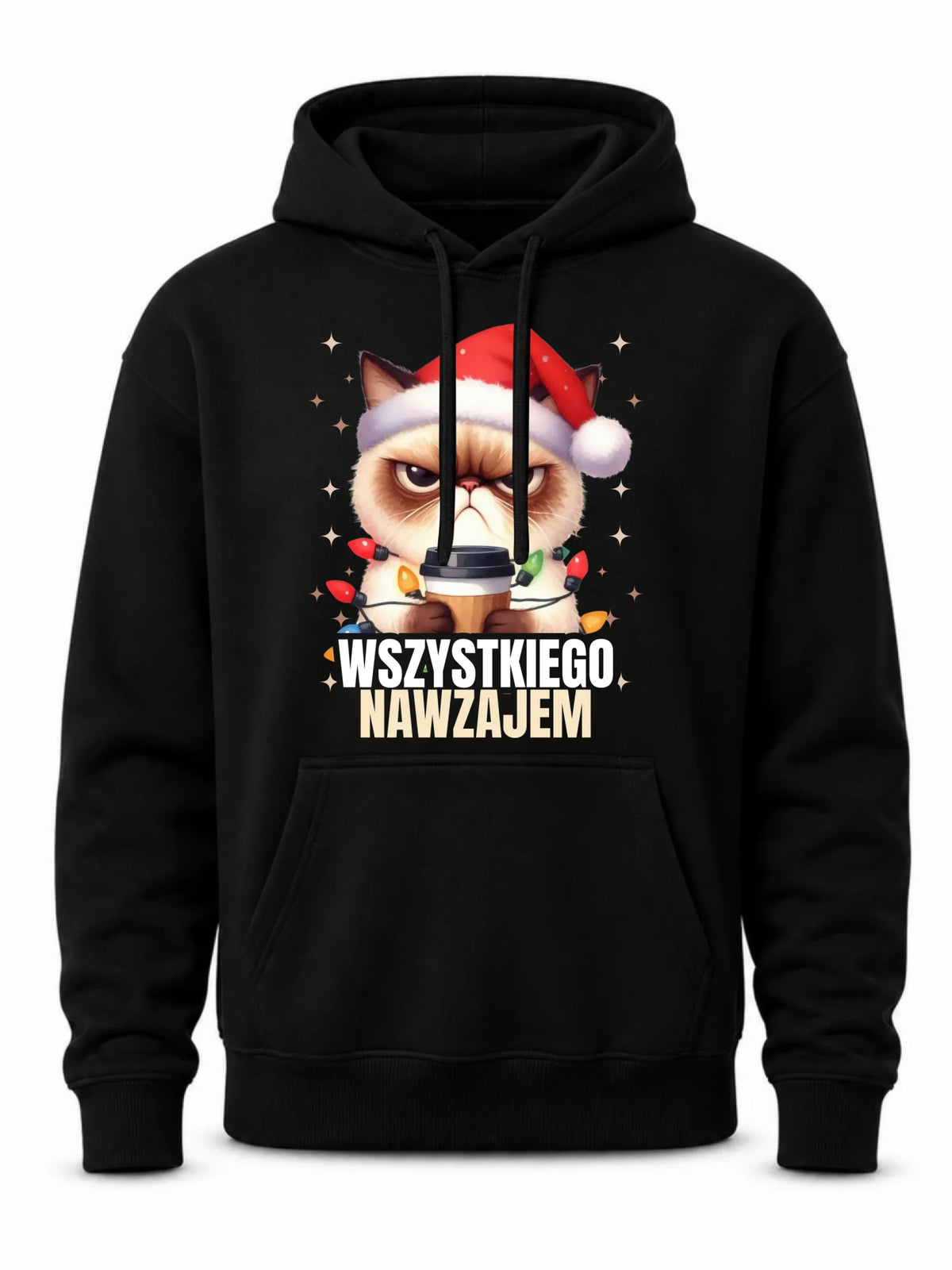 Bluza męska z kapturem świąteczna - Grumpy Cat Wszystkiego nawzajem BN33