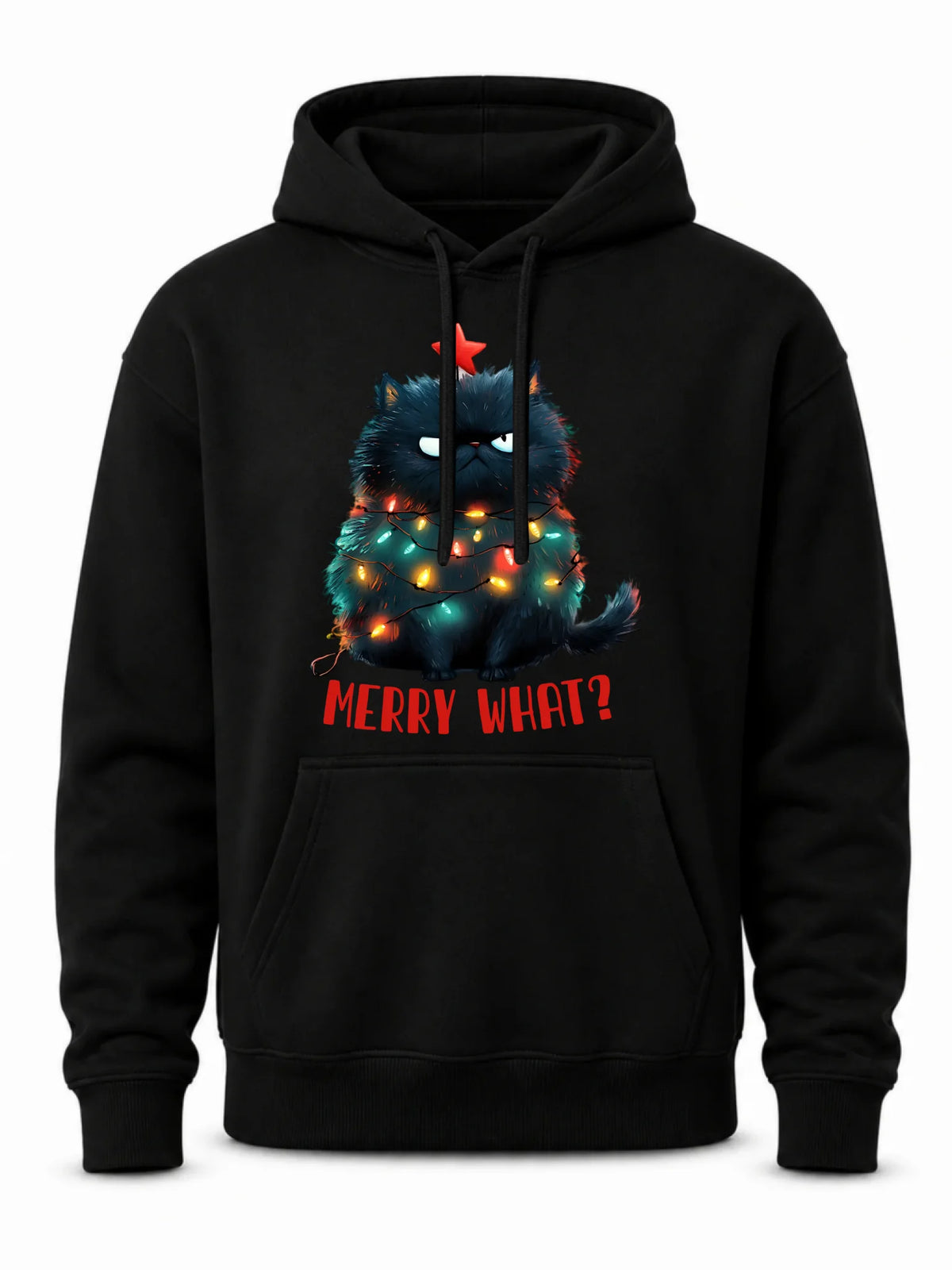 Bluza męska z kapturem świąteczna - Grumpy Cat Merry what? BN37