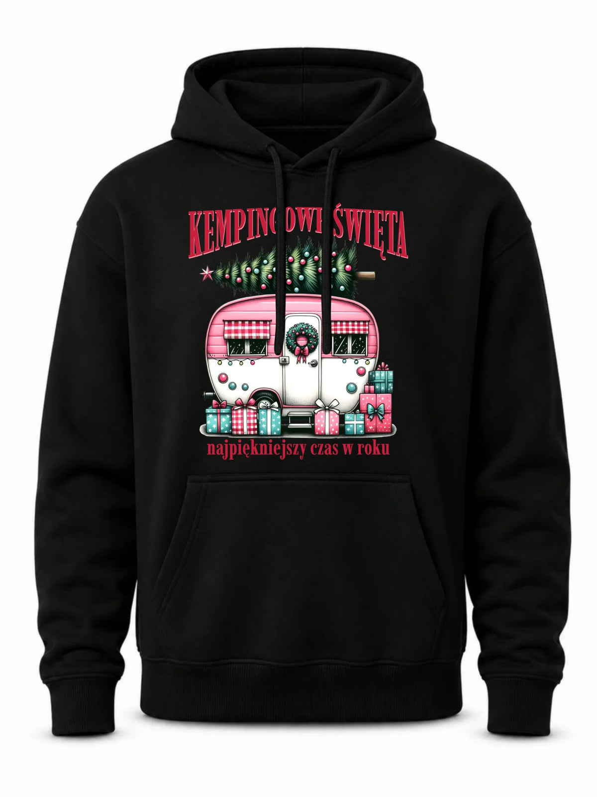 Bluza męska z kapturem świąteczna - Kamper Kempingowe Święta BN40