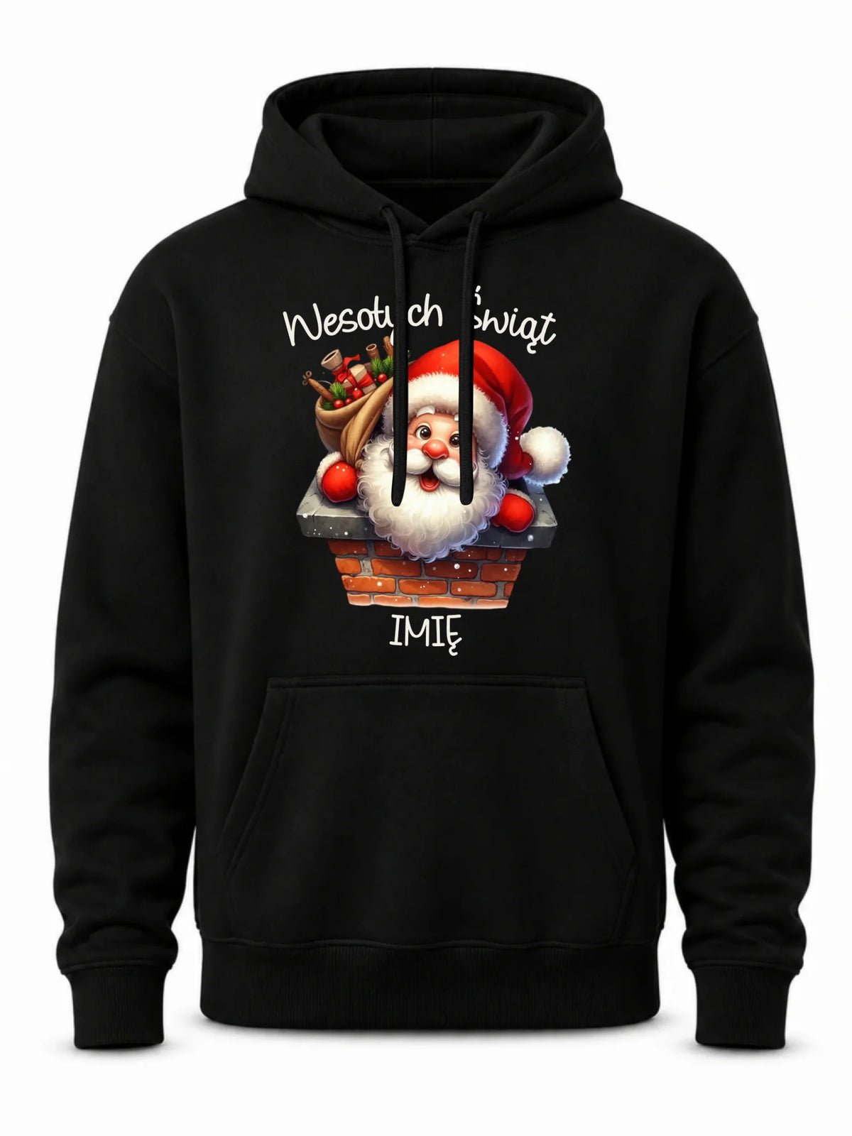 Bluza męska z kapturem świąteczna - prezent na Mikołajki Mikołaj - personalizowana BN08