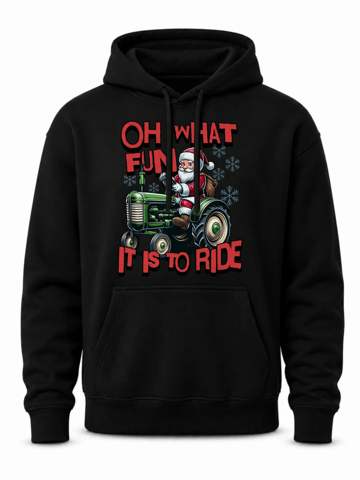 Bluza męska z kapturem świąteczna - Mikołaj na traktorze - Oh what fun BN48