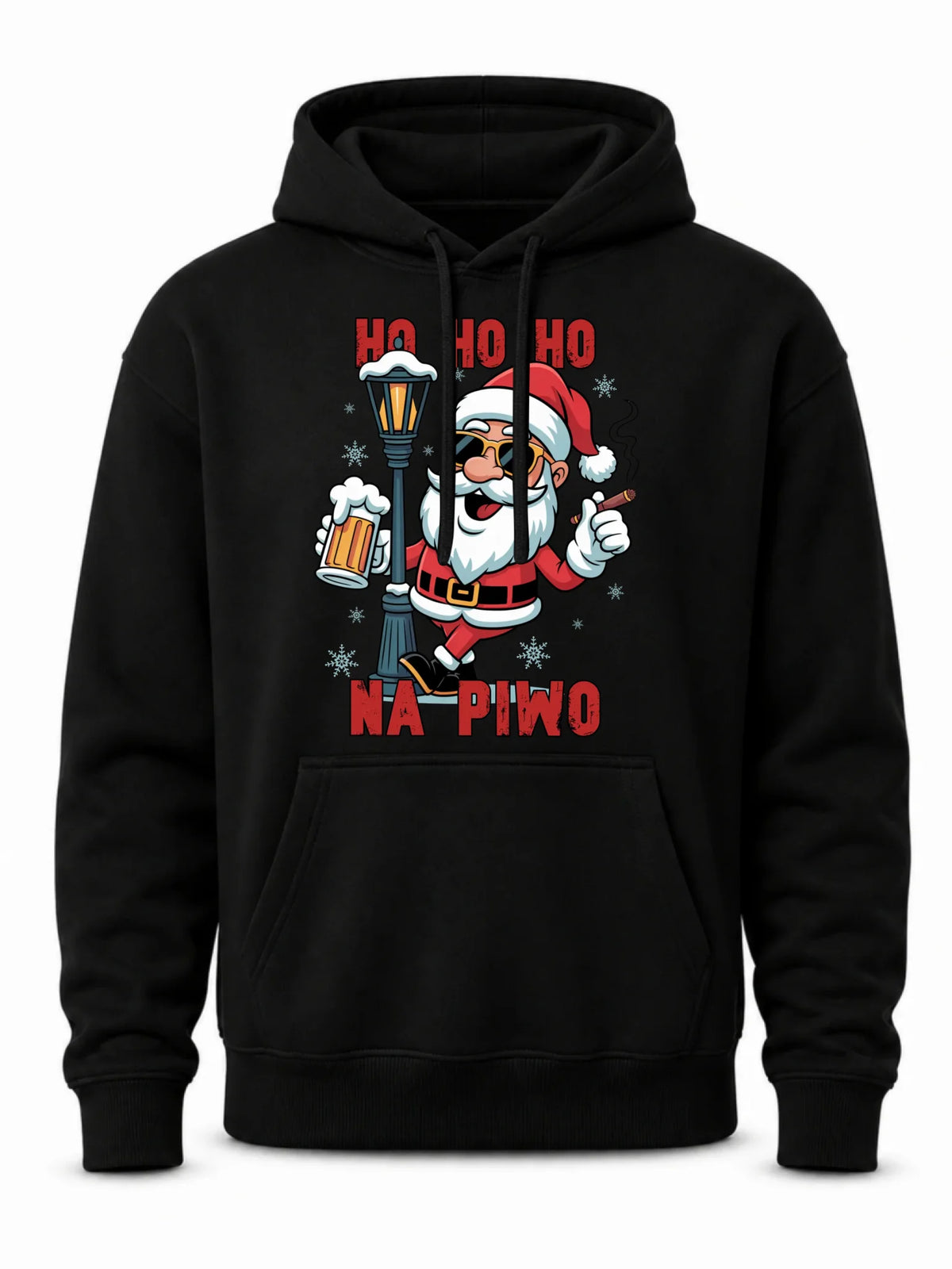 Bluza męska z kapturem świąteczna - Mikołaj Ho ho ho na piwo BN64