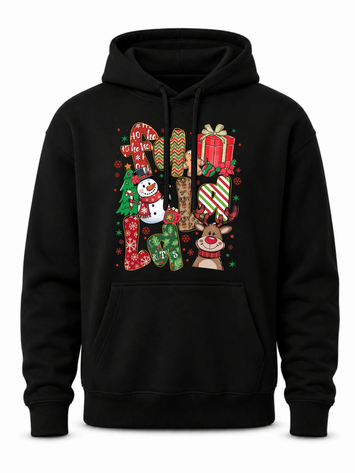 Bluza męska z kapturem świąteczna - Fa la la BN71