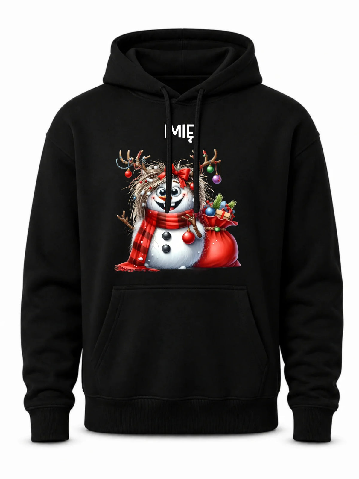 Bluza męska z kapturem świąteczna - Bałwanek - personalizowana BN70