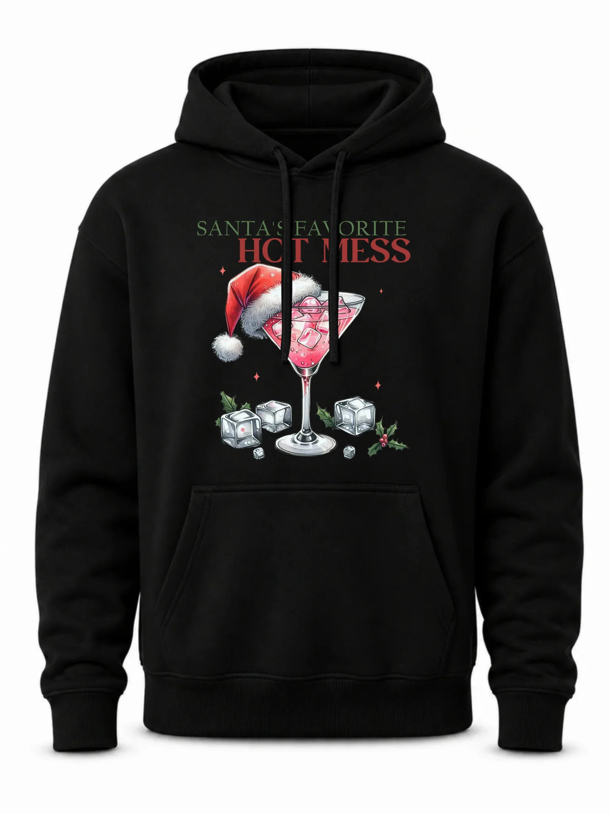 Bluza męska z kapturem świąteczna - Santa's favorite hot mess BN75