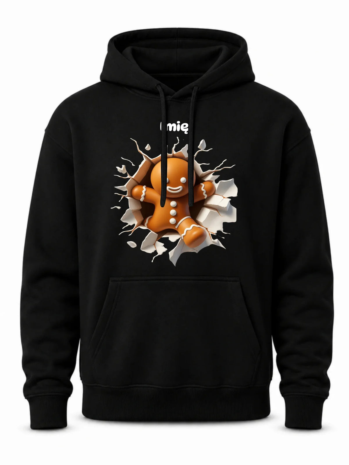 Bluza męska z kapturem świąteczna - Pierniczek 3D - personalizowana BN81