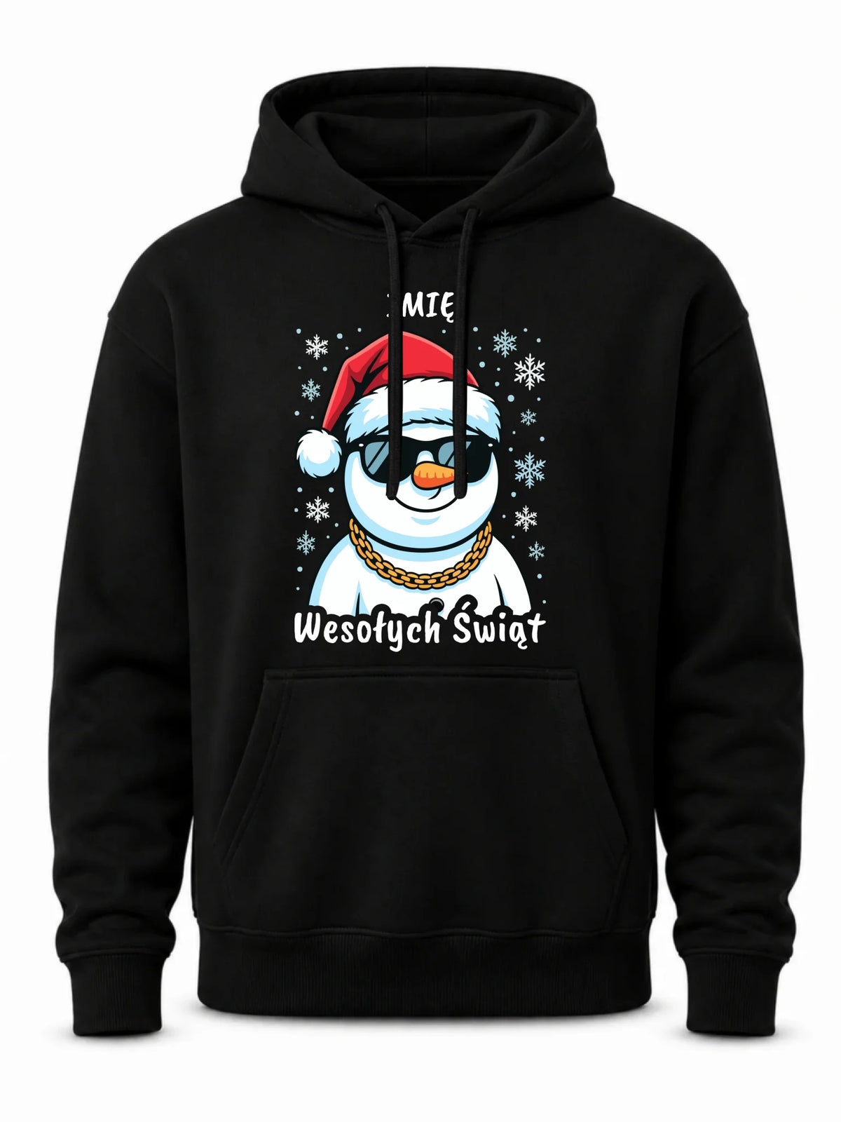 Bluza damska z kapturem świąteczna - Wesoły bałwan Wesołych Świąt - personalizowana BN82