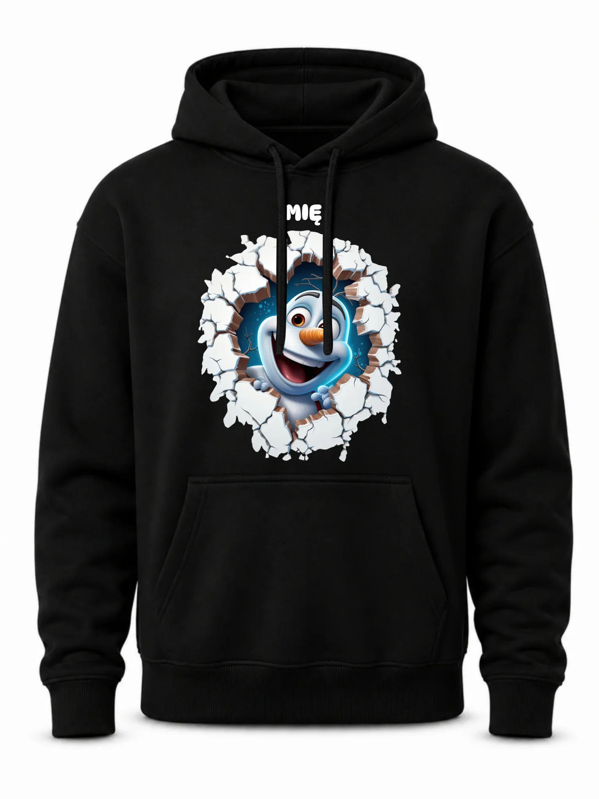 Bluza męska z kapturem świąteczna - Bałwan 3D - personalizowana BN84