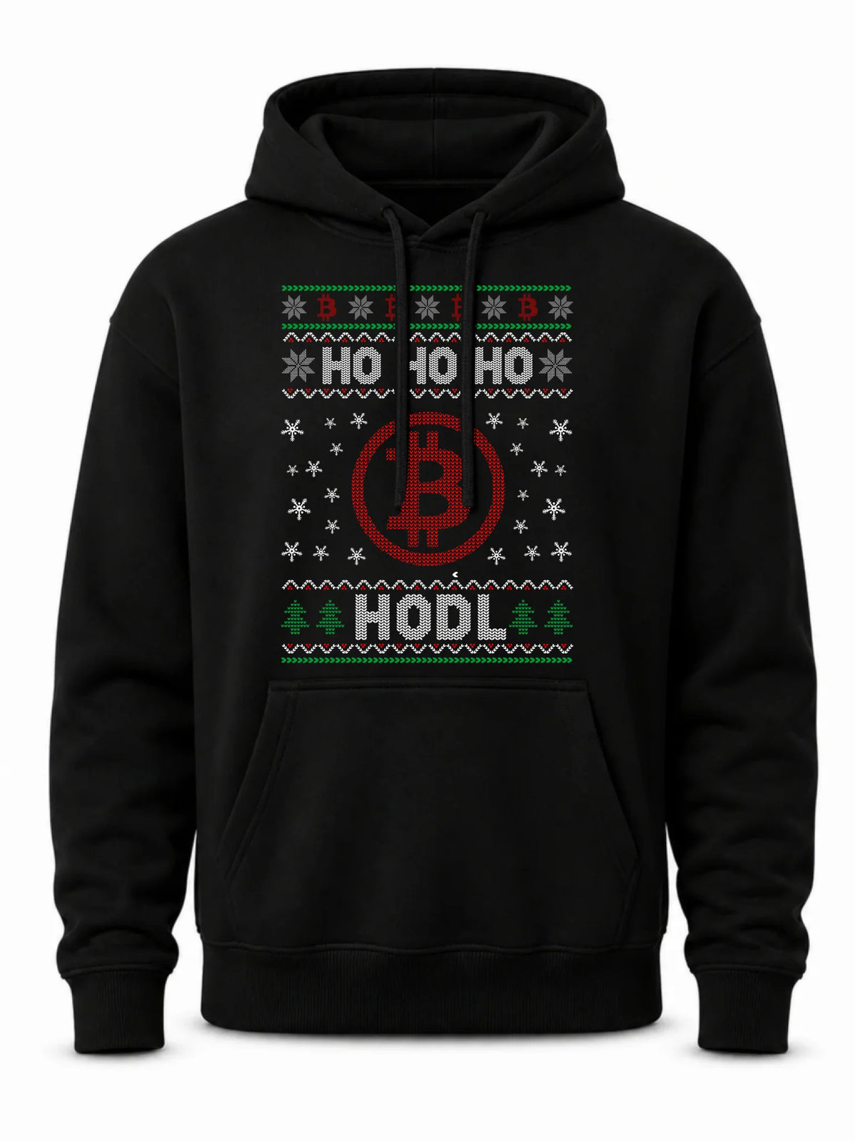 Bluza męska z kapturem świąteczna - Bitcoin - Ho Ho hodl BN103