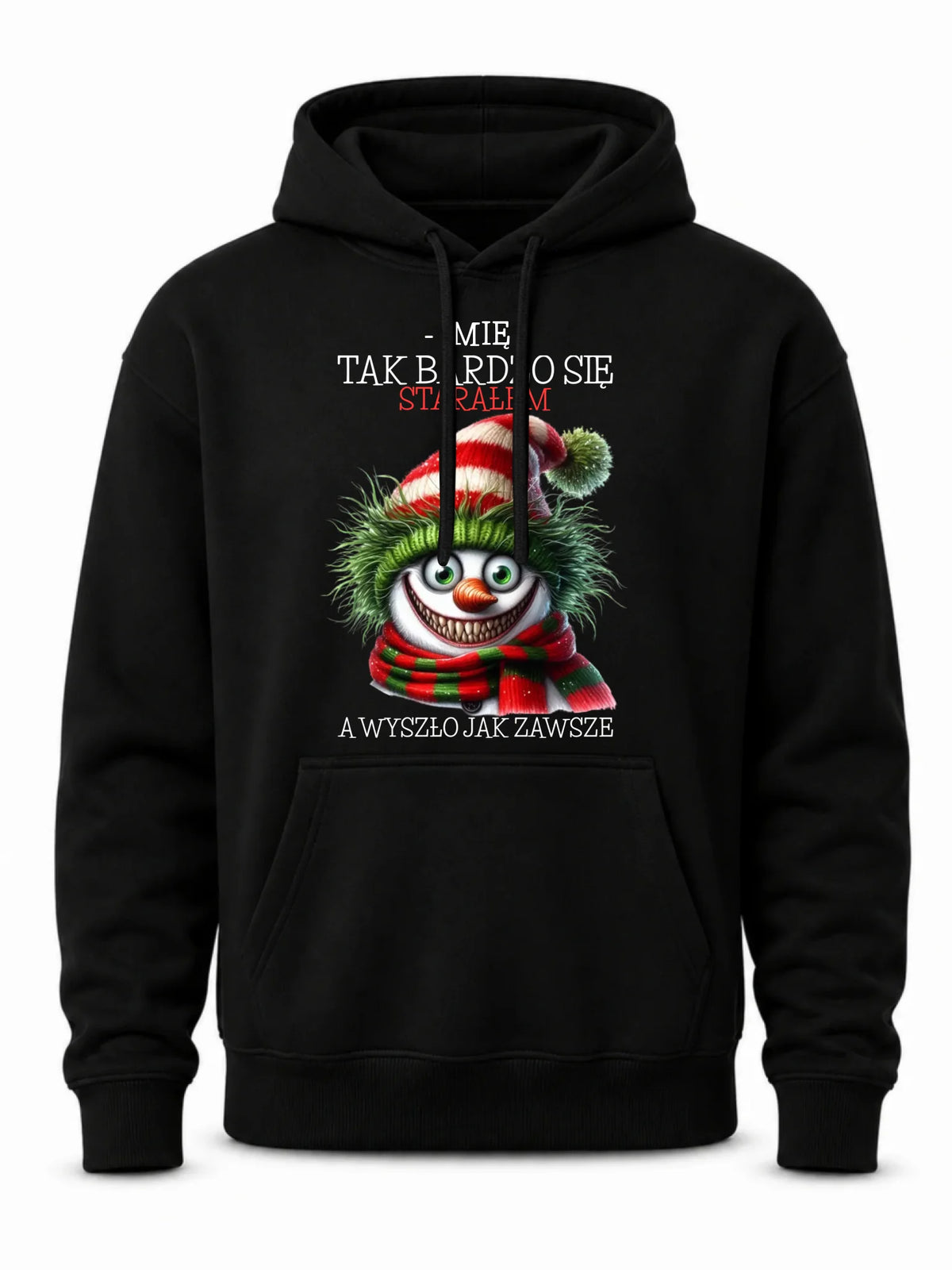 Bluza męska z kapturem świąteczna - Tak bardzo się starałem - personalizowana BN120