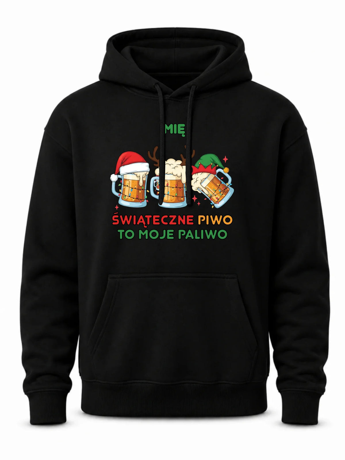 Bluza męska z kapturem świąteczna - Świąteczne piwo to moje paliwo - personalizowana BN119