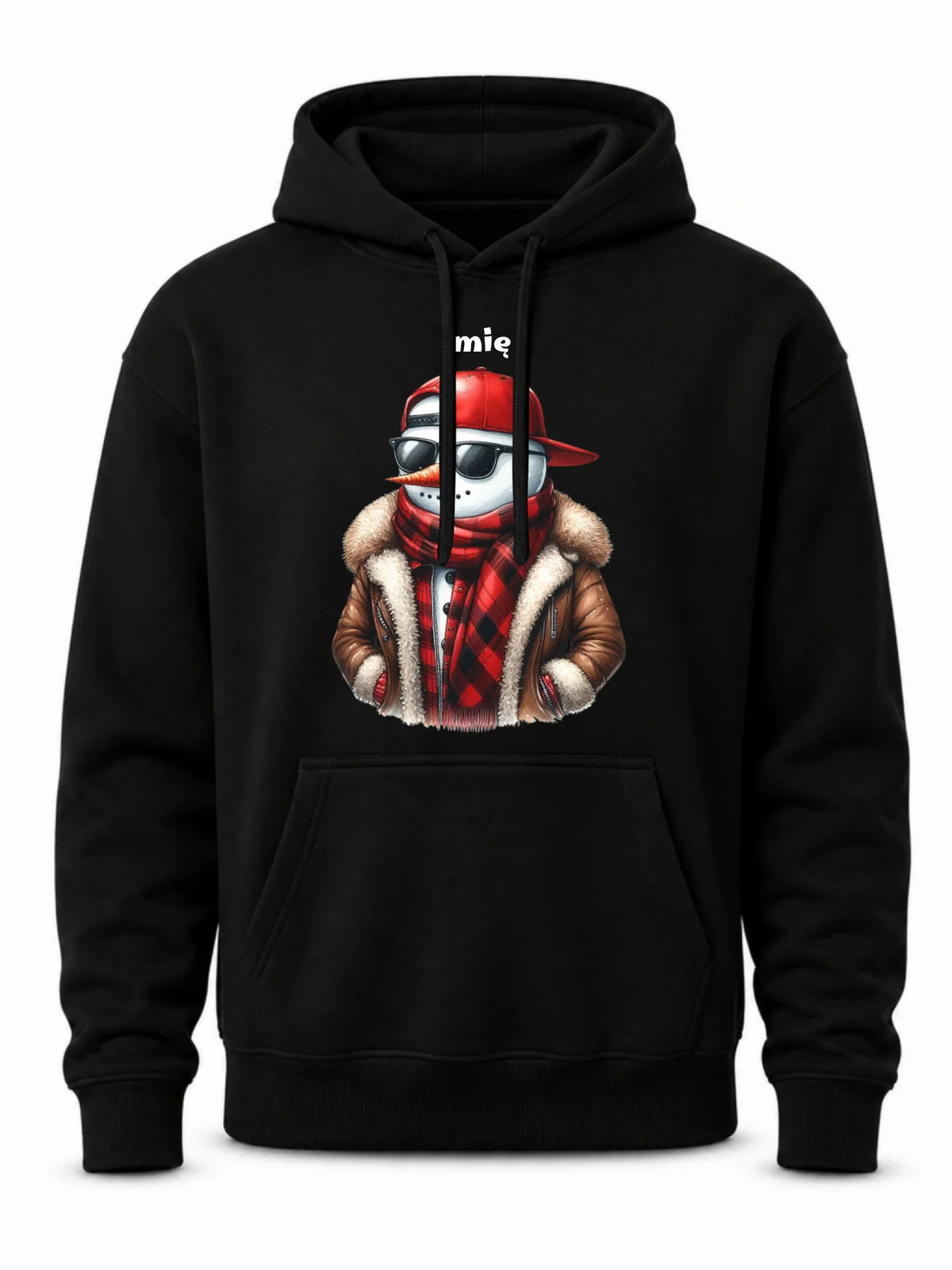 Bluza męska z kapturem świąteczna - Stylowy bałwan - personalizowana BN129