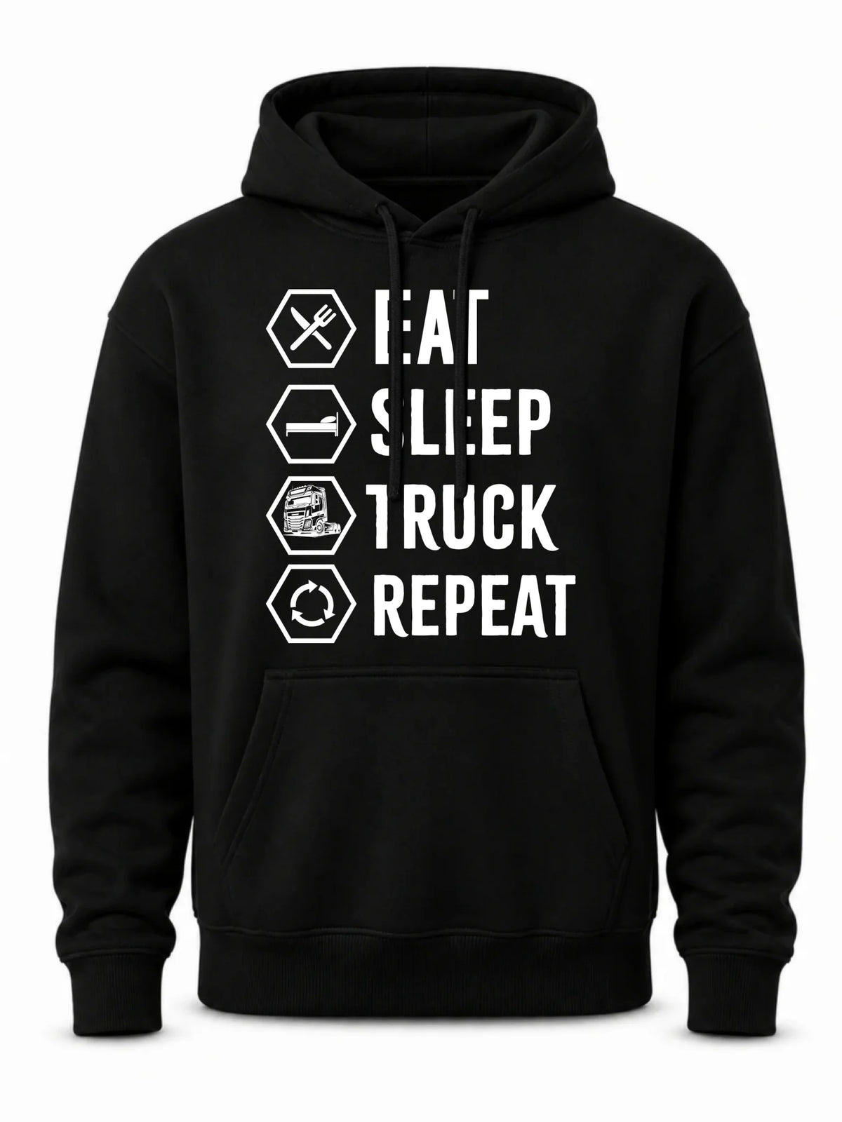 Bluza męska z kapturem dla kierowcy ciężarówki - Eat Sleep Truck Repeat ZKT05