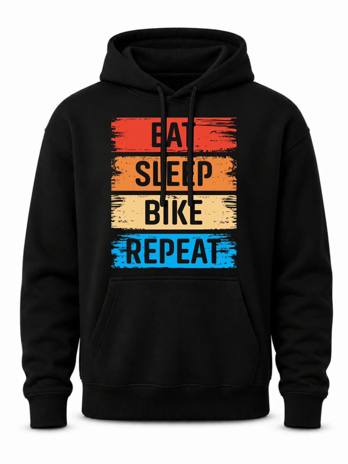 Bluza męska z kapturem na rower - Eat sleep bike repeat HR03