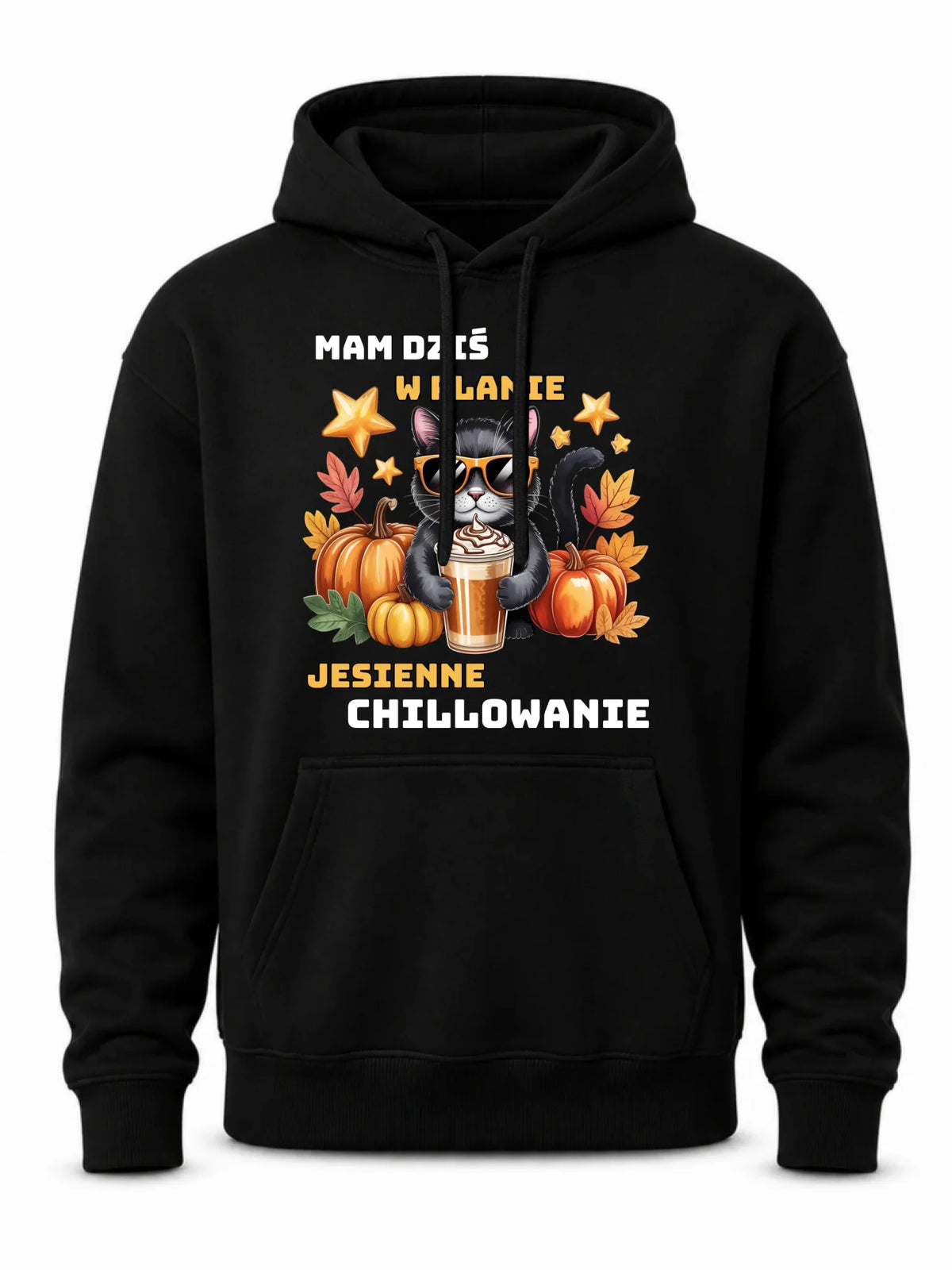 Bluza męska z kapturem jesienna - Mam dziś w planie jesienne chillowanie JS34