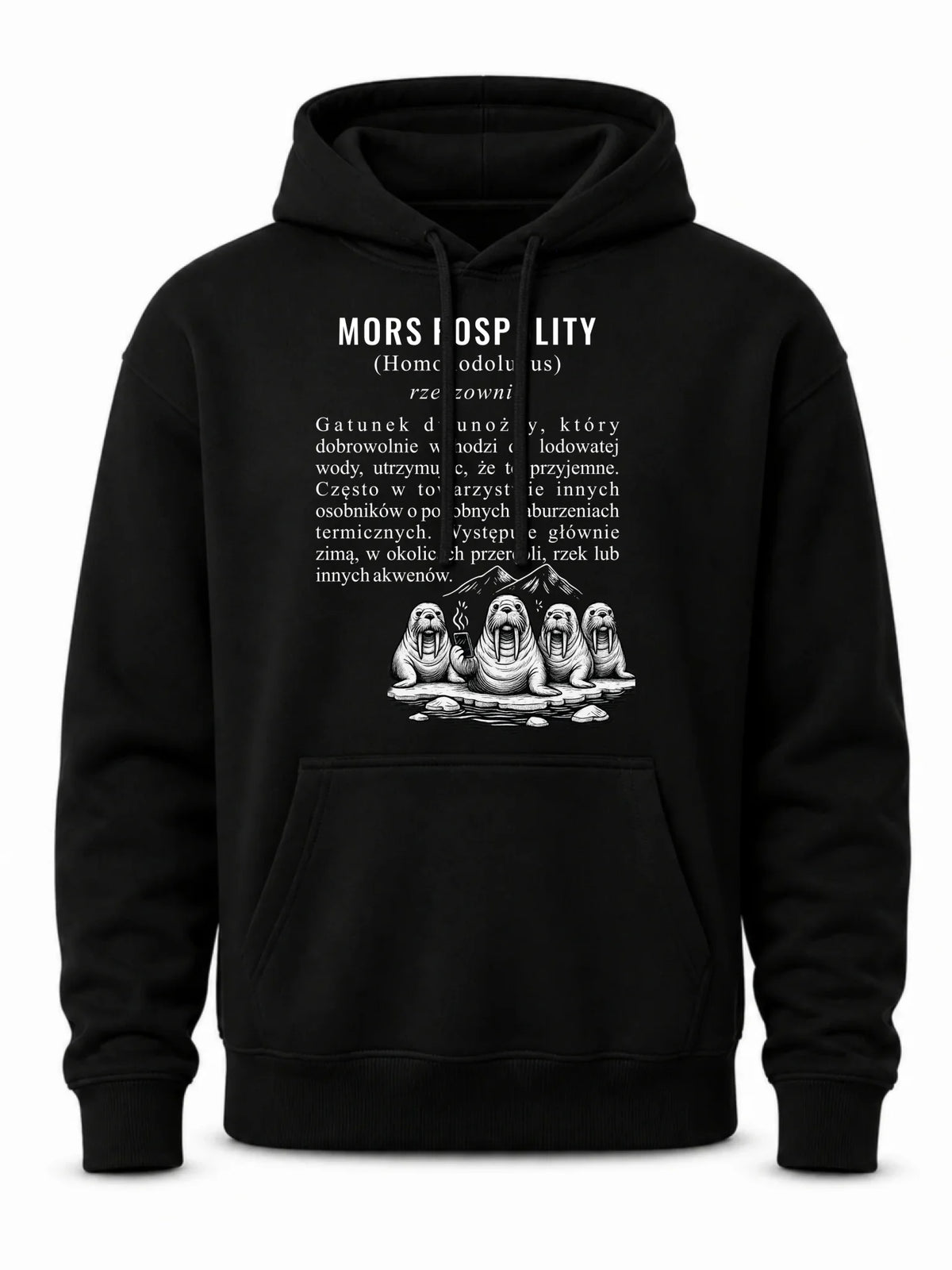 Bluza męska z kapturem - prezent dla morsa - Mors pospolity [Homo lodolubus] HM12