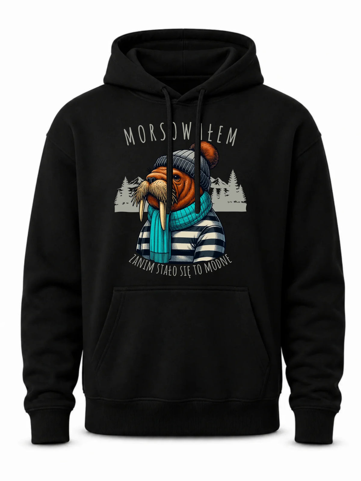 Bluza męska z kapturem - prezent dla morsa - Morsowałem zanim stało się to modne - Mors HM08