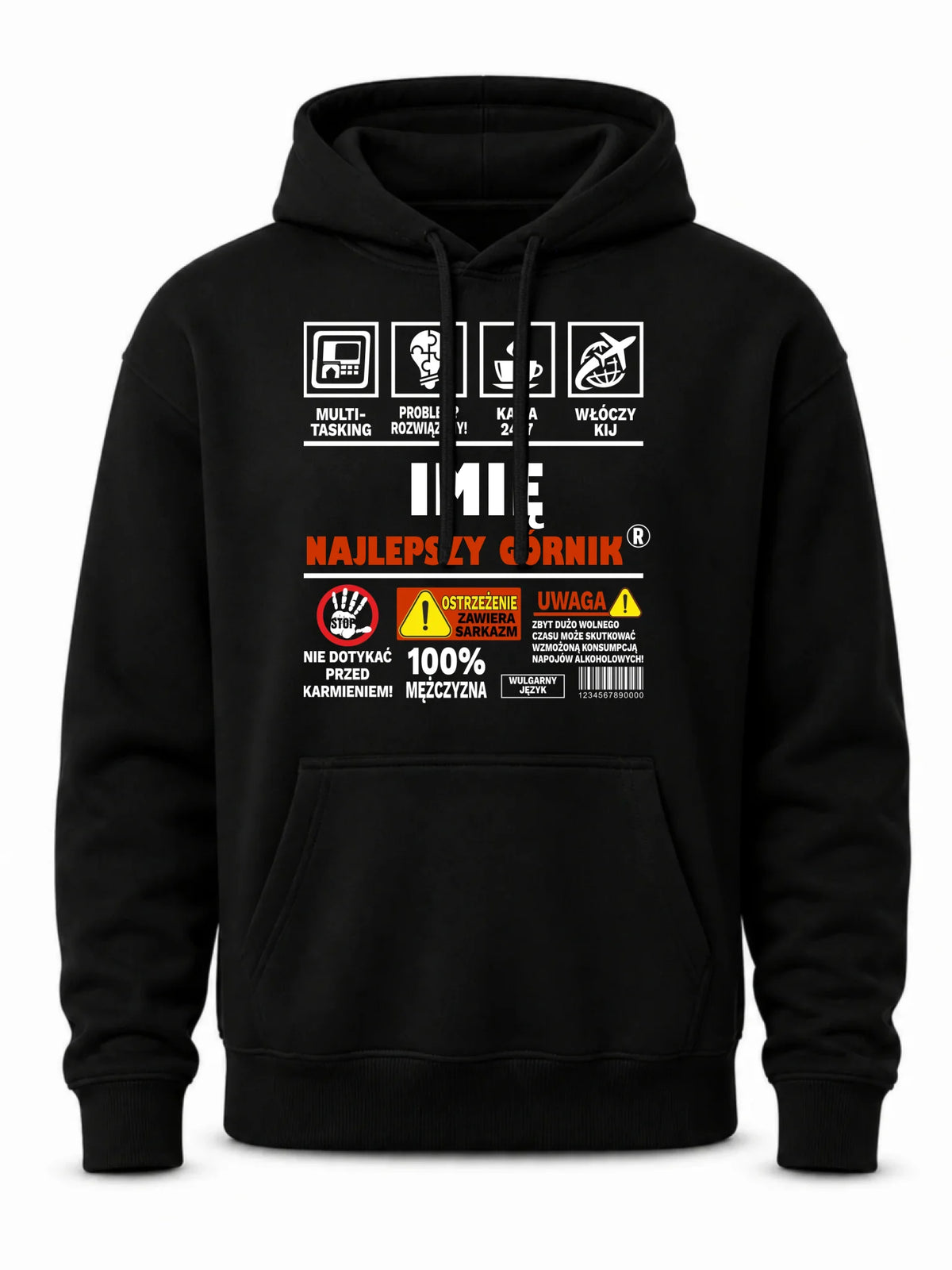 Bluza męska z kapturem - prezent dla górnika - Najlepszy górnik 24/7 - personalizowana G11