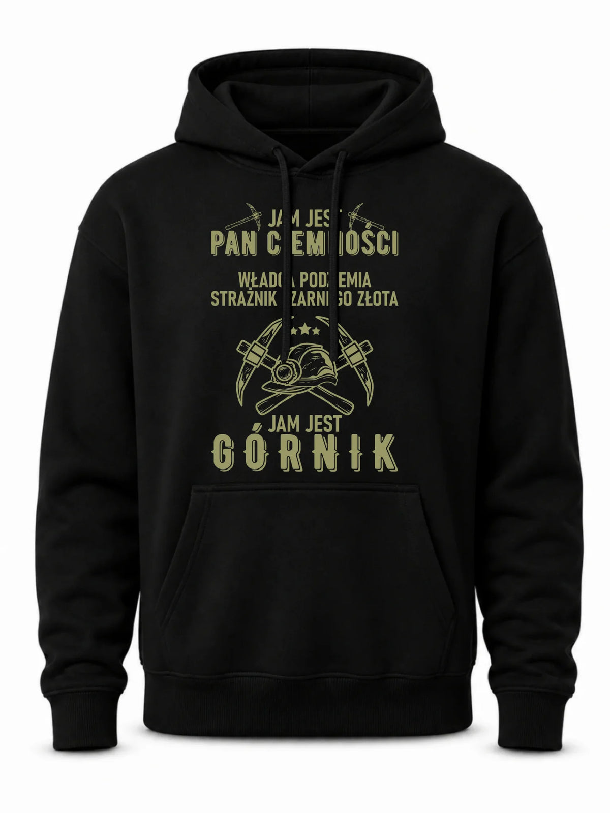Bluza męska z kapturem - prezent dla górnika - Pan ciemności jam jest górnik G04