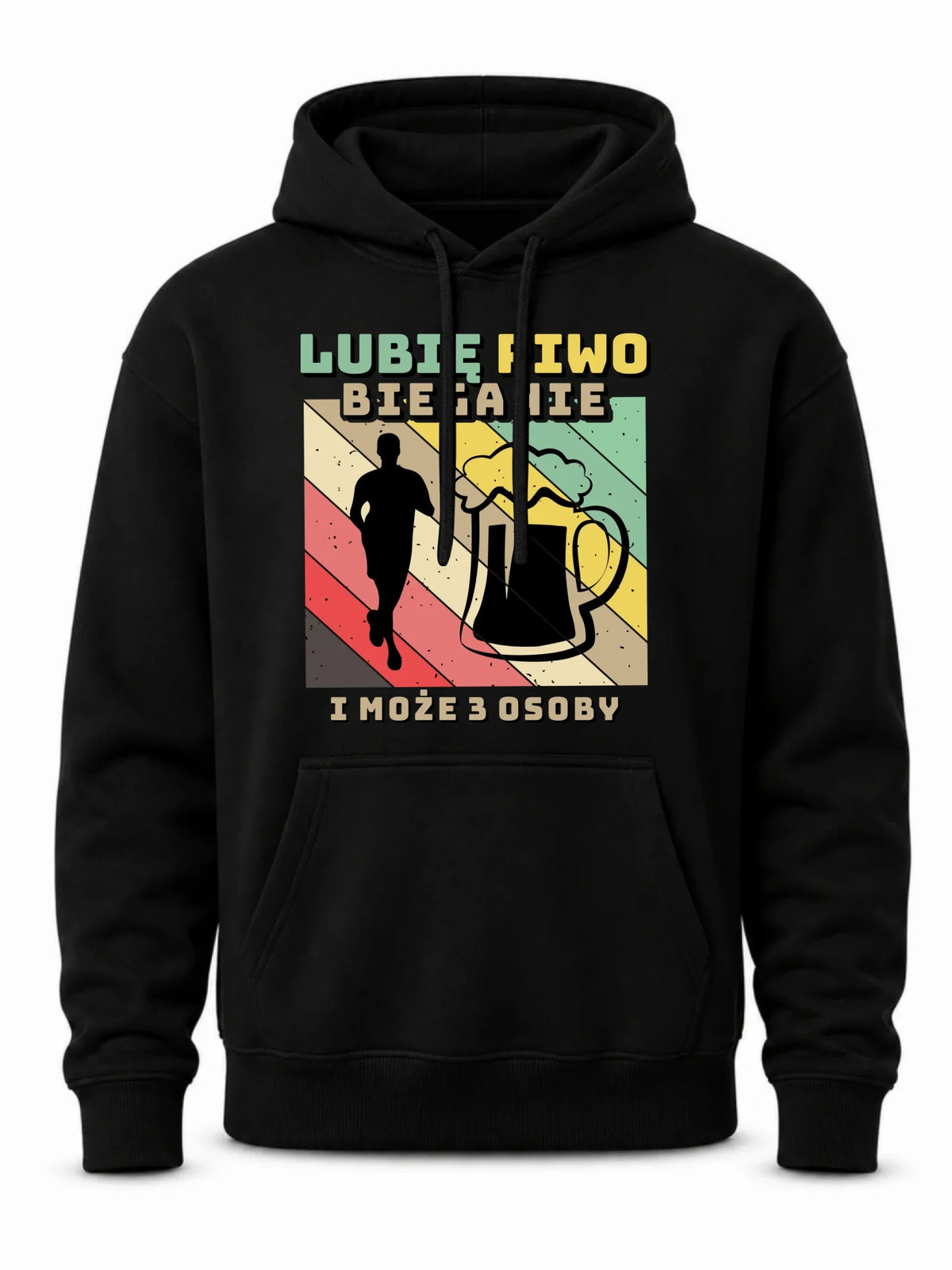 Bluza męska z kapturem dla biegacza - Lubię piwo bieganie HB01