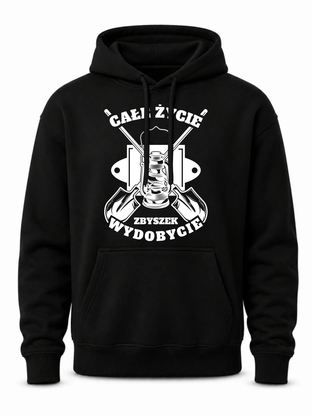Bluza męska z kapturem - prezent dla górnika - Całe życie wydobycie - personalizowana G01
