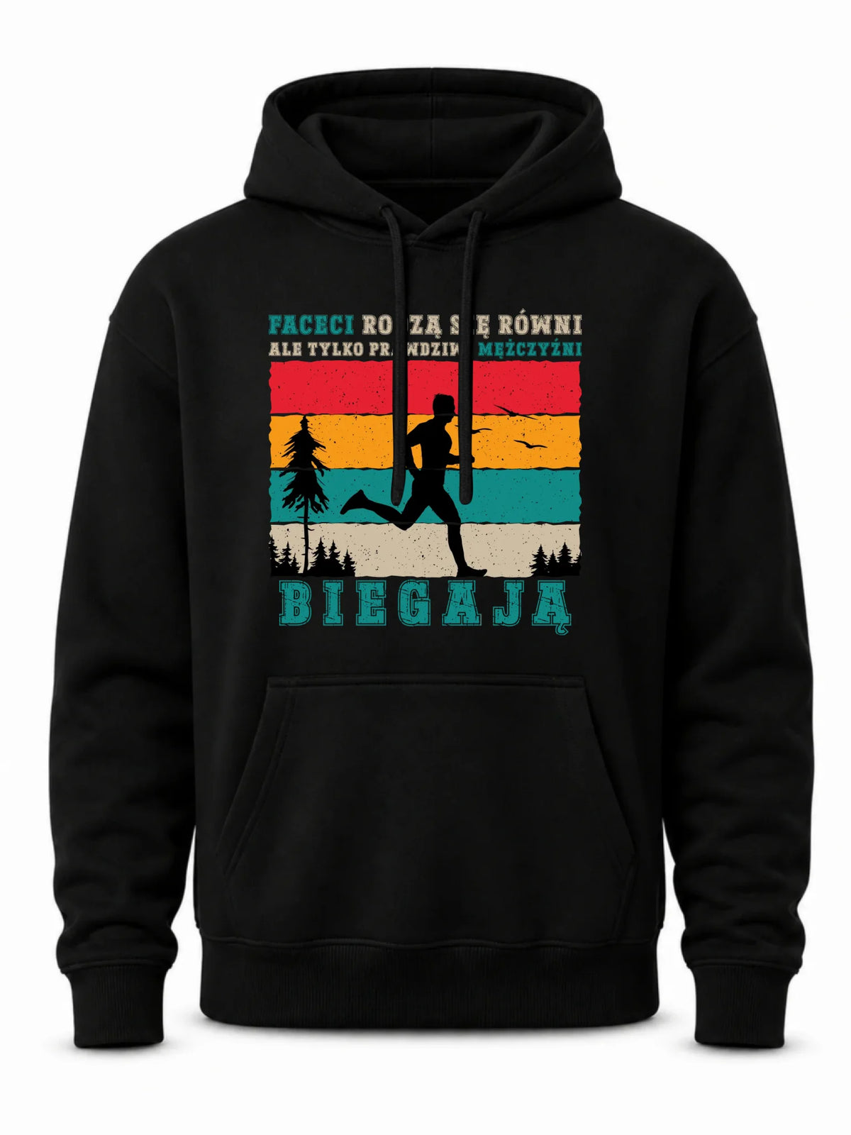 Bluza męska z kapturem dla biegacza - Prawdziwi mężczyźni biegają HB02
