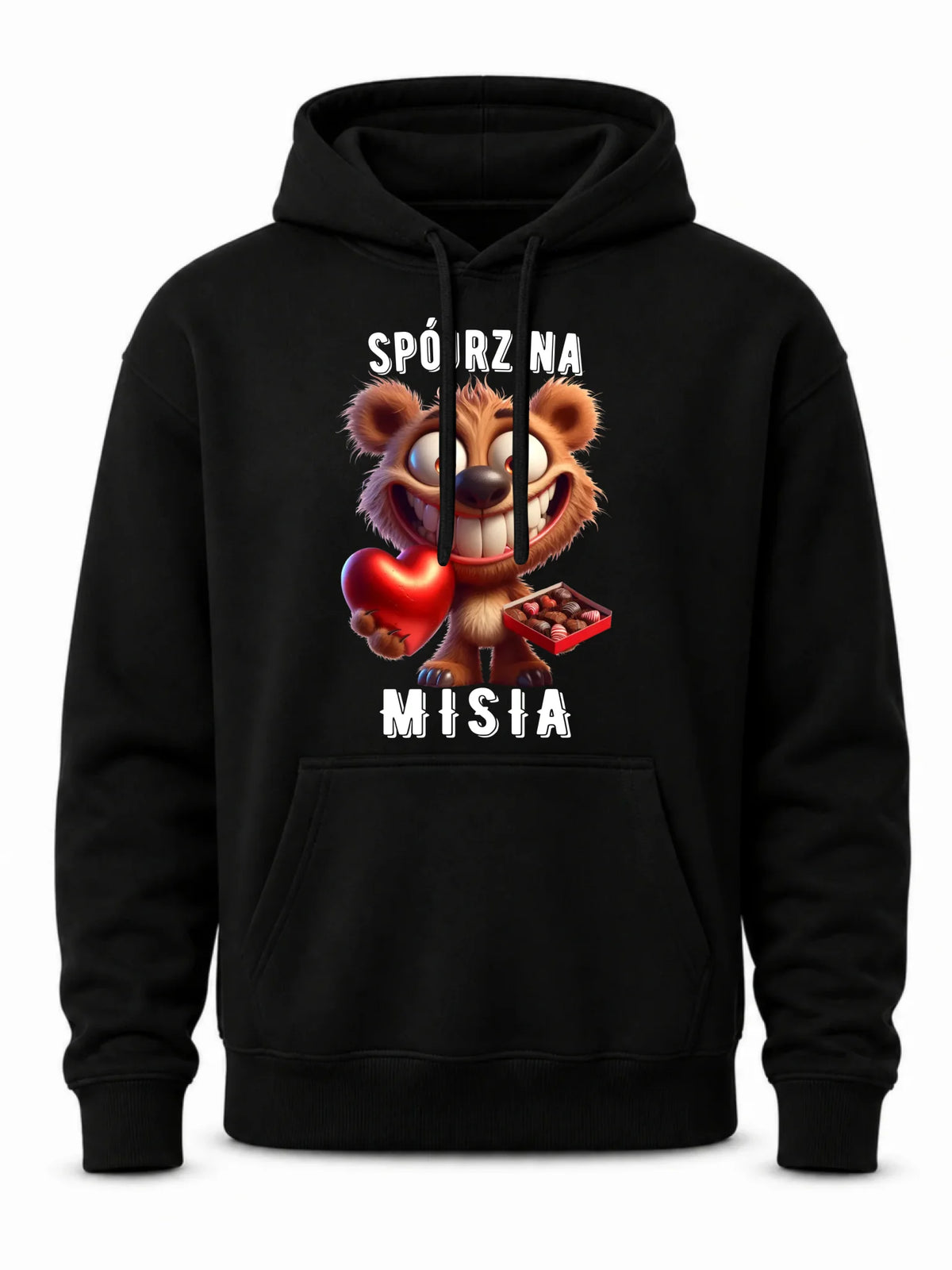 Bluza męska z kapturem na Walentynki - Spójrz na Misia W31