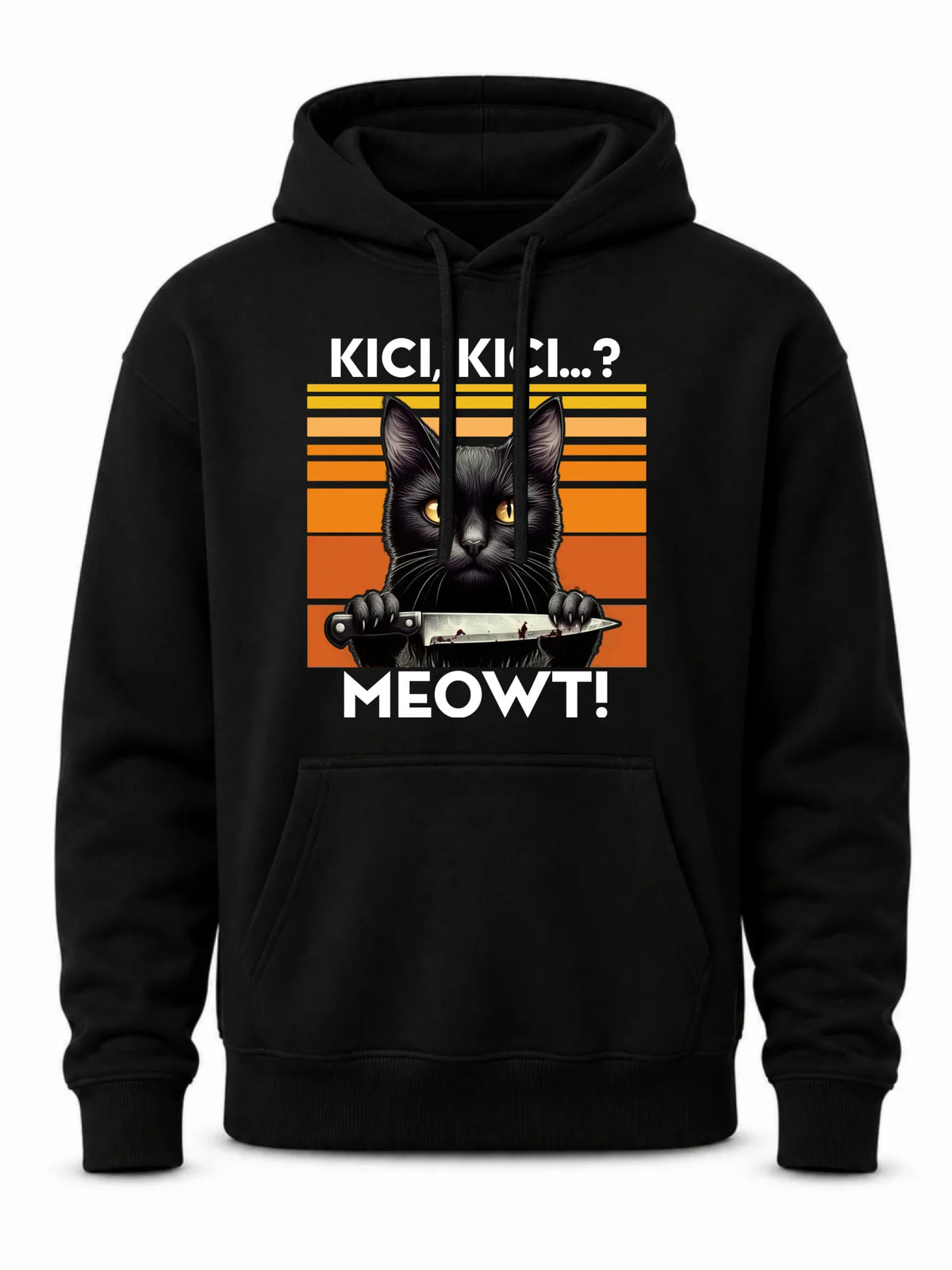 Bluza męska z kapturem - Kot z nożem - Kici, kici... MEOWT! HL17