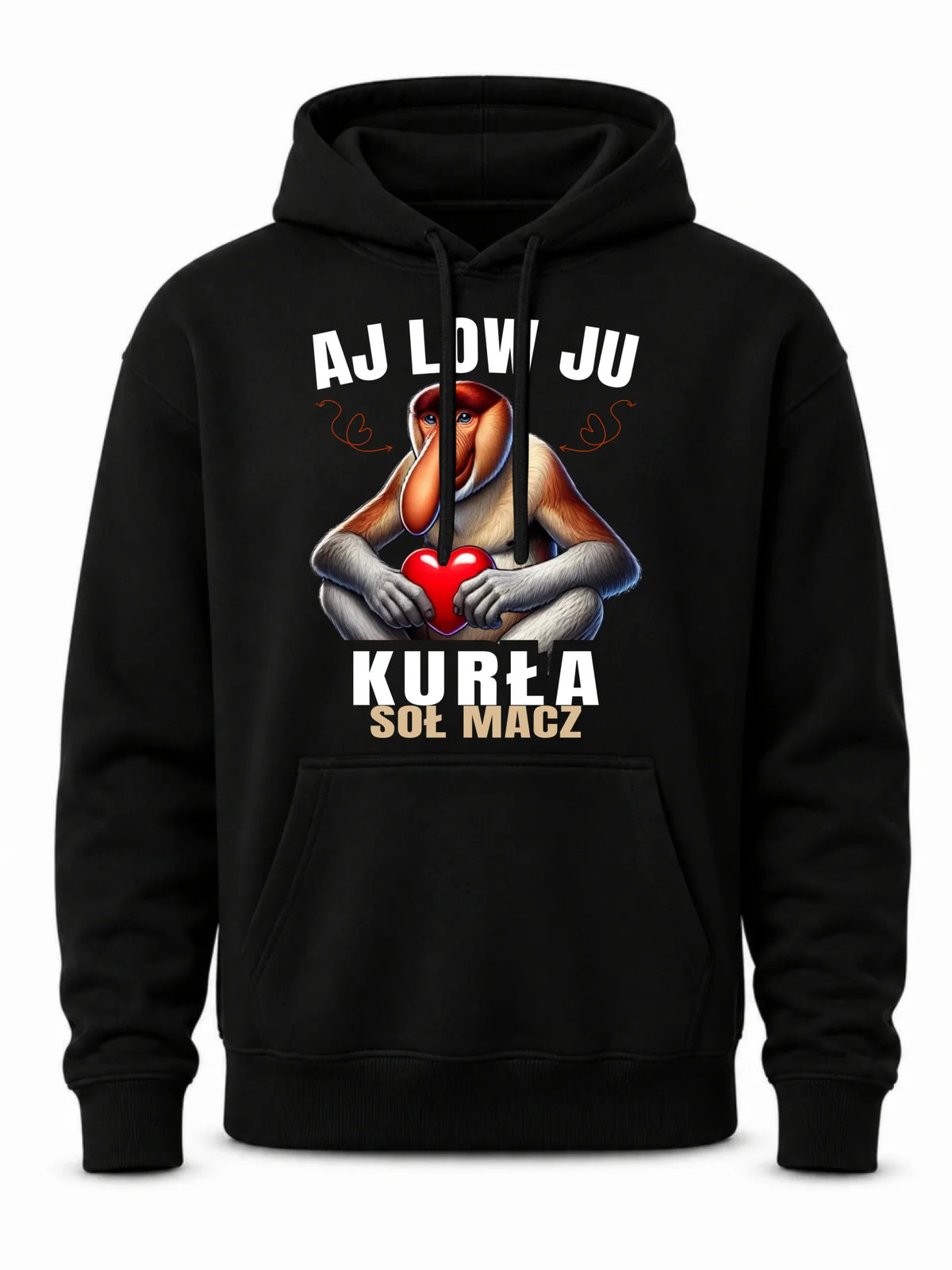 Bluza męska z kapturem dla par - Janusz nosacz - Aj low ju kurła W26