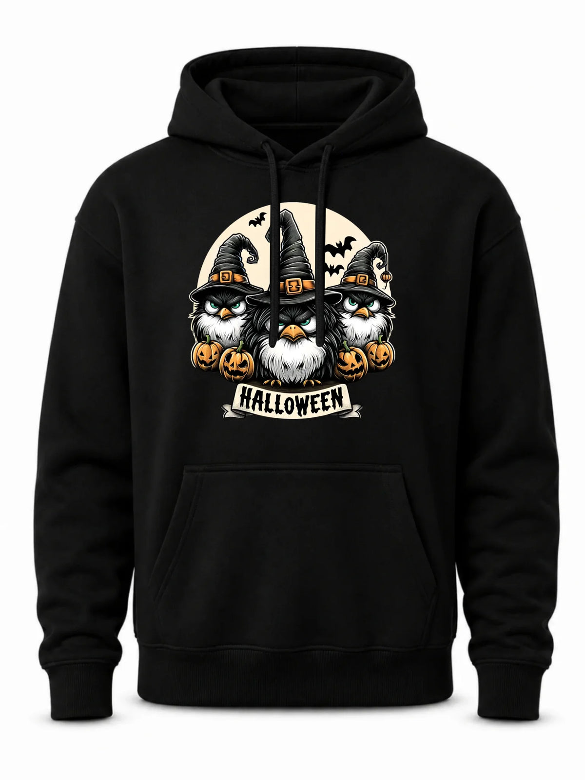 Bluza męska z kapturem na Halloween - Upiorne sowy wiedźmy HL15