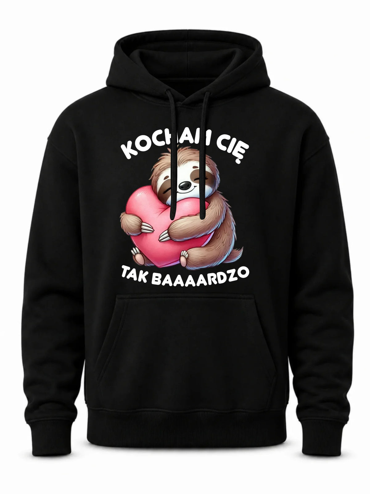Bluza męska z kapturem - Leniwiec Kocham Cię tak baaaardzo W16