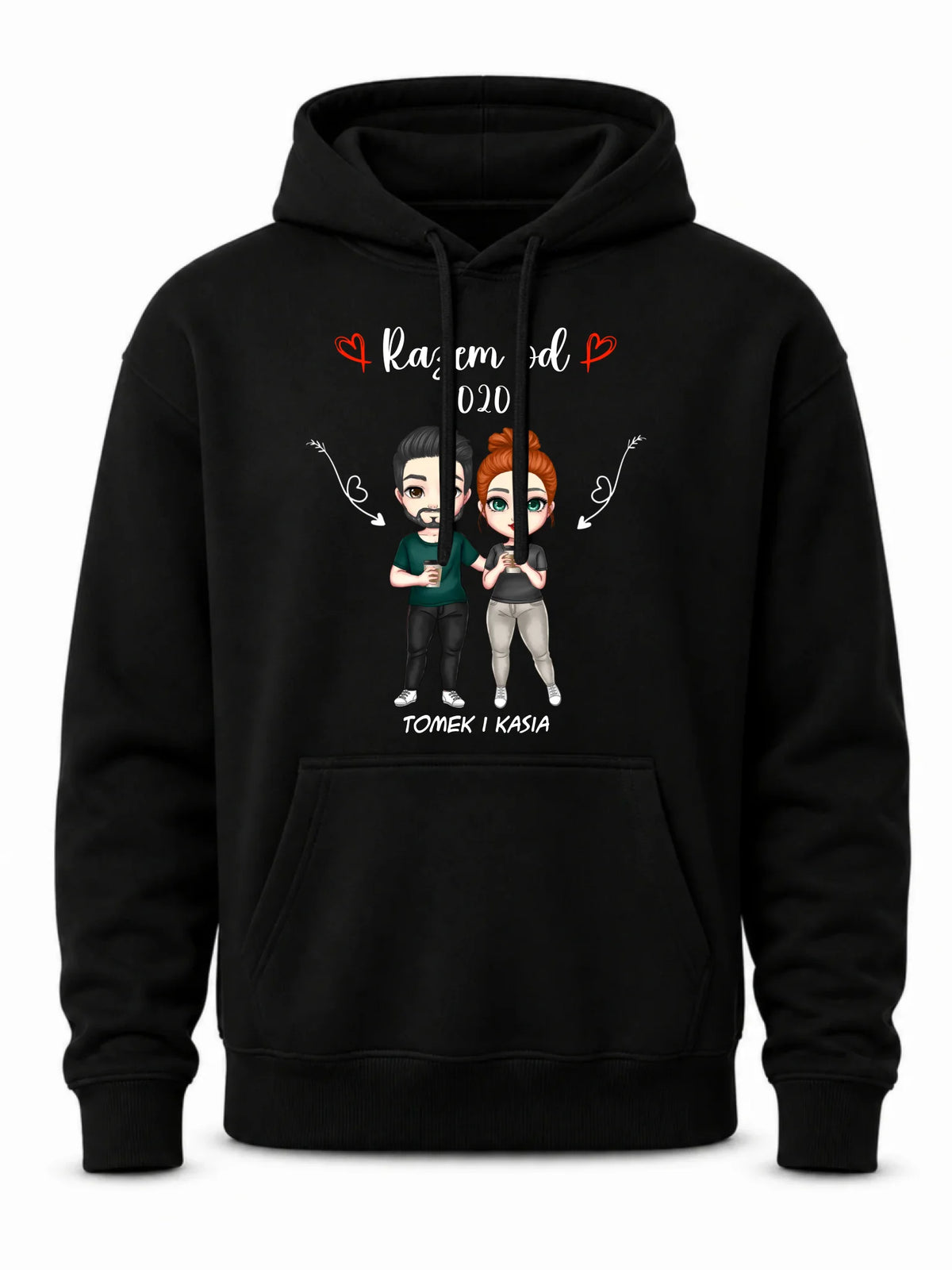 Bluza męska z kapturem - Para razem od - personalizowana W01