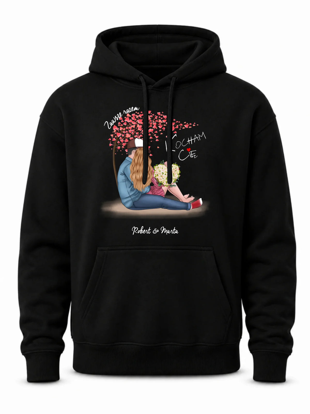 Bluza męska z kapturem dla par - prezent dla chłopaka narzeczonego męża - Zawsze razem - personalizowana W04