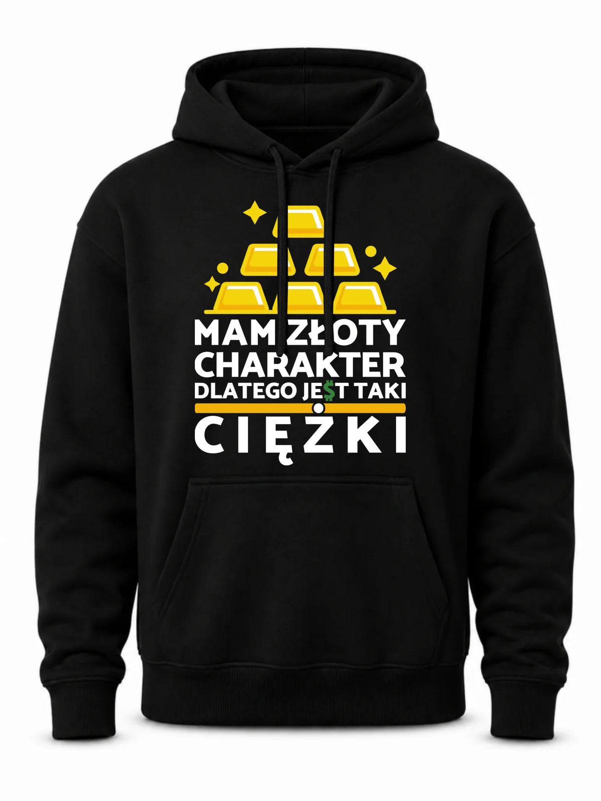 Bluza męska z kapturem - prezent dla chłopaka - Złoty charakter DCH16