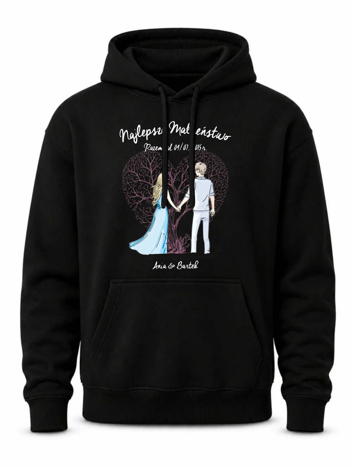 Bluza męska z kapturem dla męża - Najlepsze małżeństwo - personalizowana W03