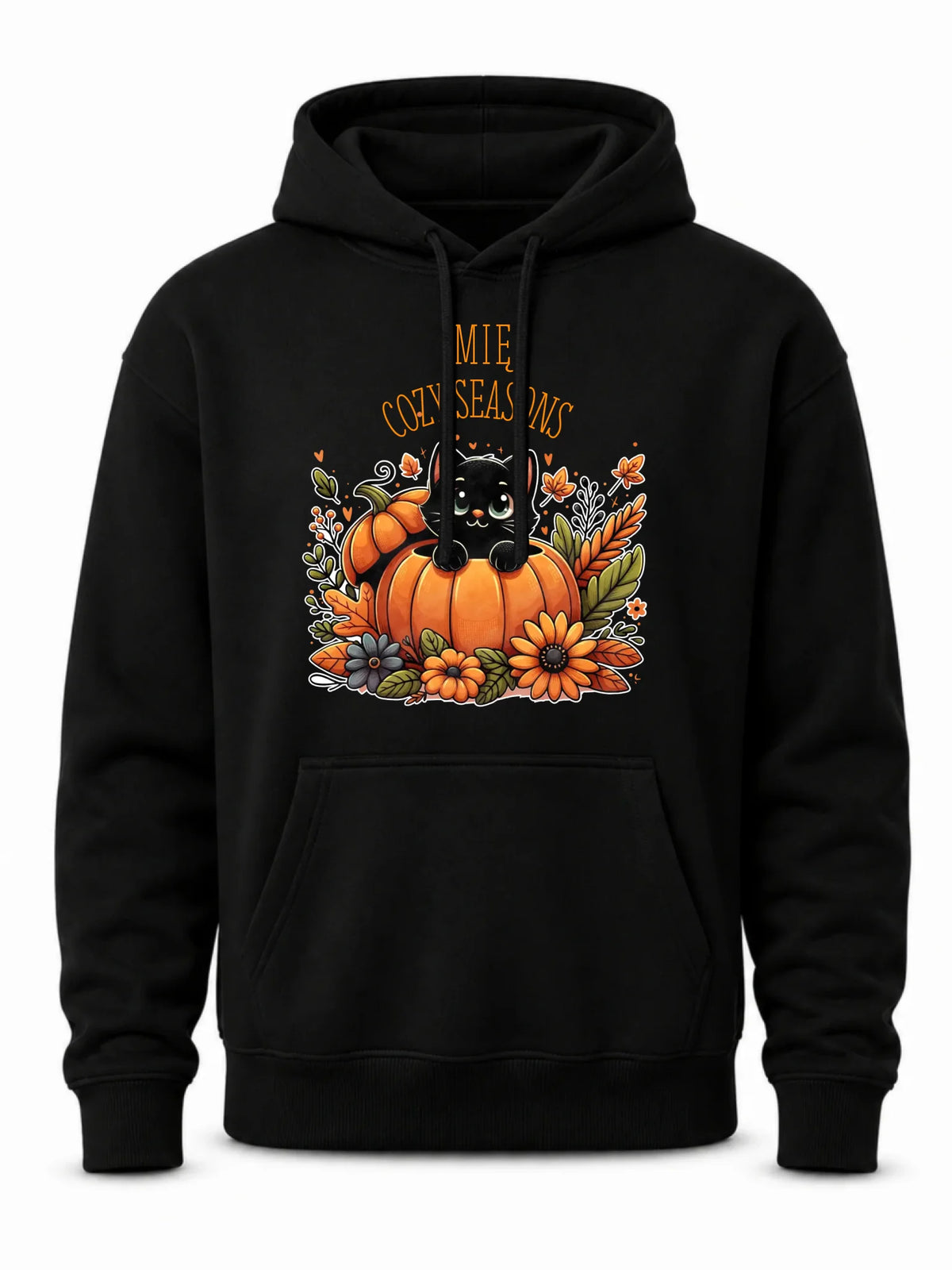 Bluza męska z kapturem jesienna - Cozy Seasons - personalizowana JS01