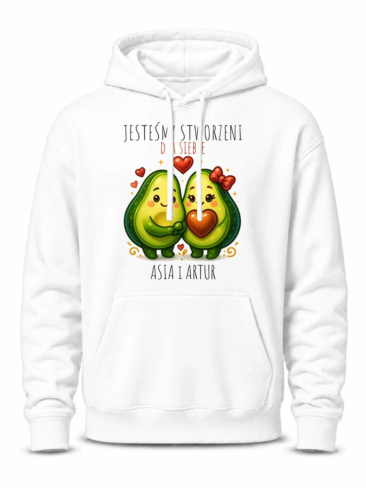 Bluza męska z kapturem - Awokado Stworzeni dla siebie - personalizowana W91