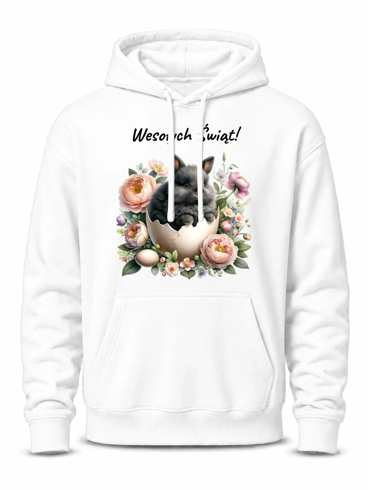Bluza męska z kapturem na Wielkanoc - Zajączek w pisance Wesołych Świąt WN03