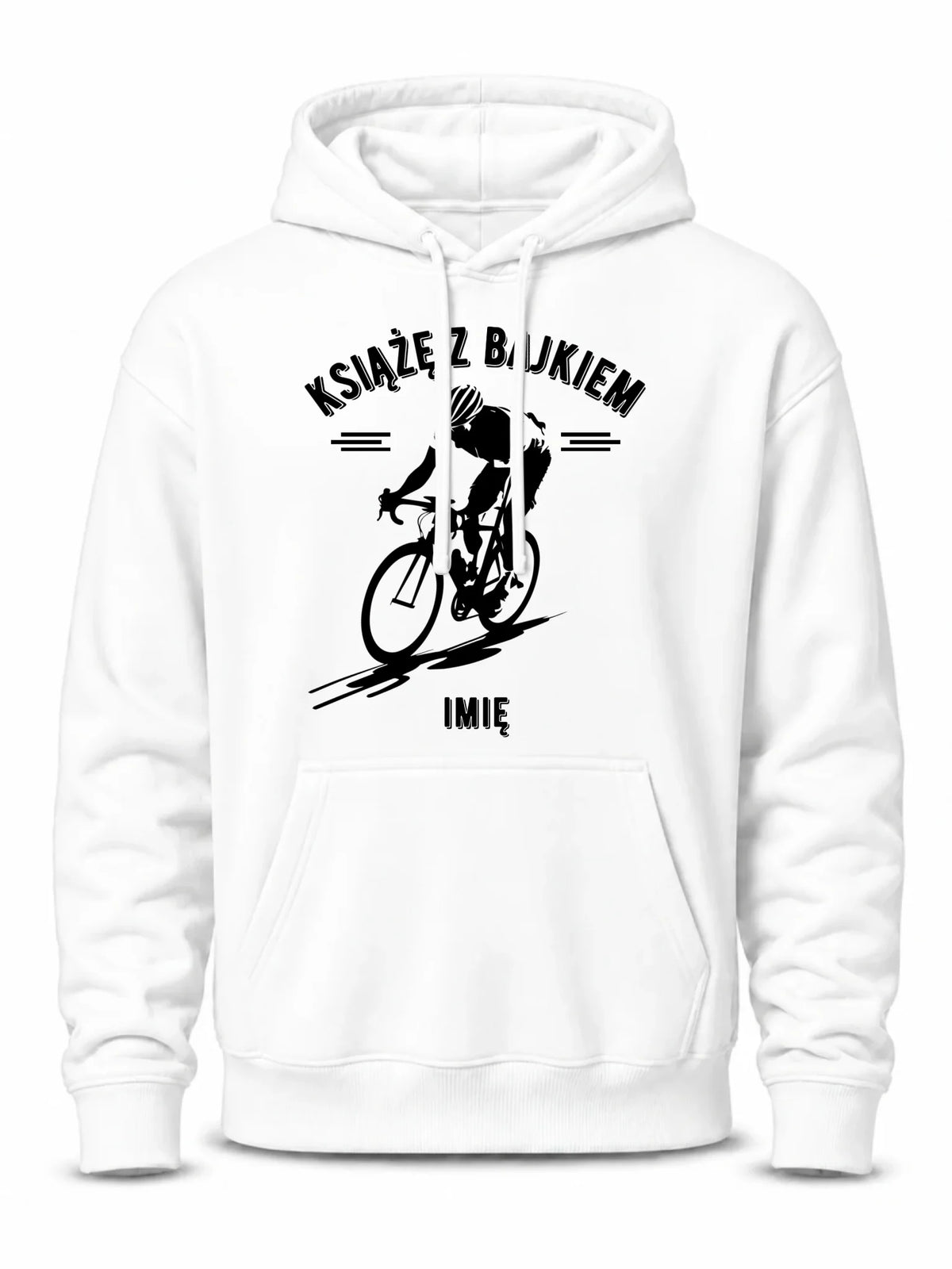 Bluza męska z kapturem dla rowerzysty - Książę z bajkiem - personalizowana HR01