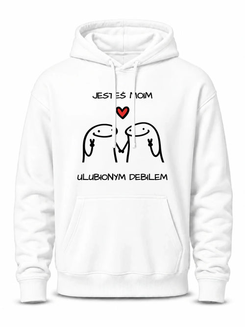 Bluza męska z kapturem - Jesteś moim ulubionym debilem W78