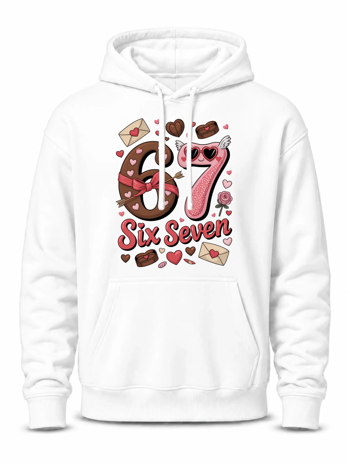 Bluza męska z kapturem - Miłość Six Seven 67 W72