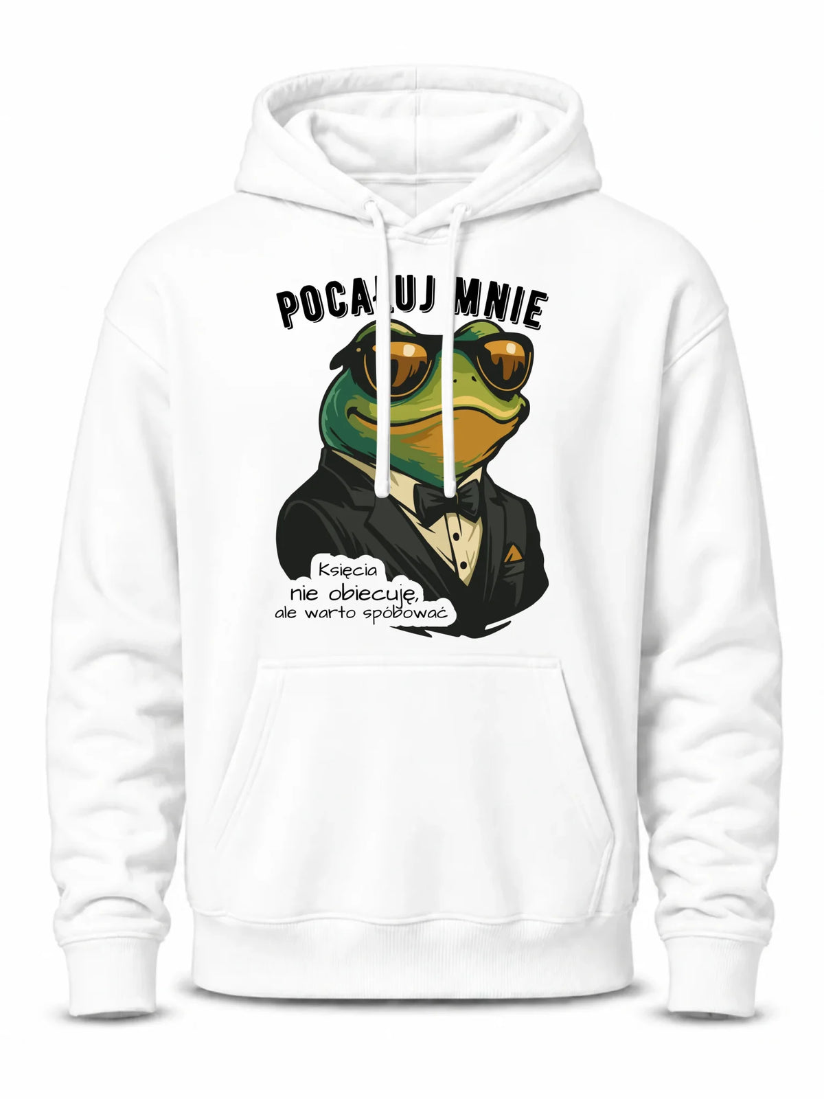 Bluza męska z kapturem - Żaba w garniturze pocałuj mnie W55