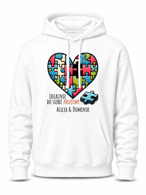 Bluza męska z kapturem - Idealnie do siebie pasujemy - personalizowana W44