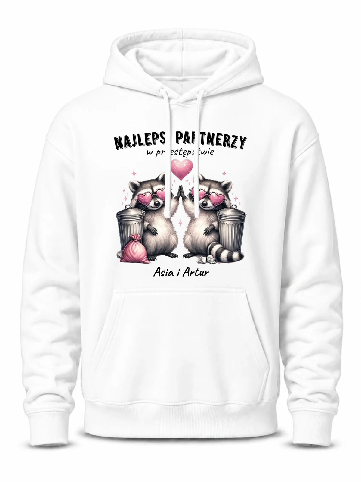 Bluza męska z kapturem dla par - Najlepsi partnerzy w przestępstwie - personalizowana W27