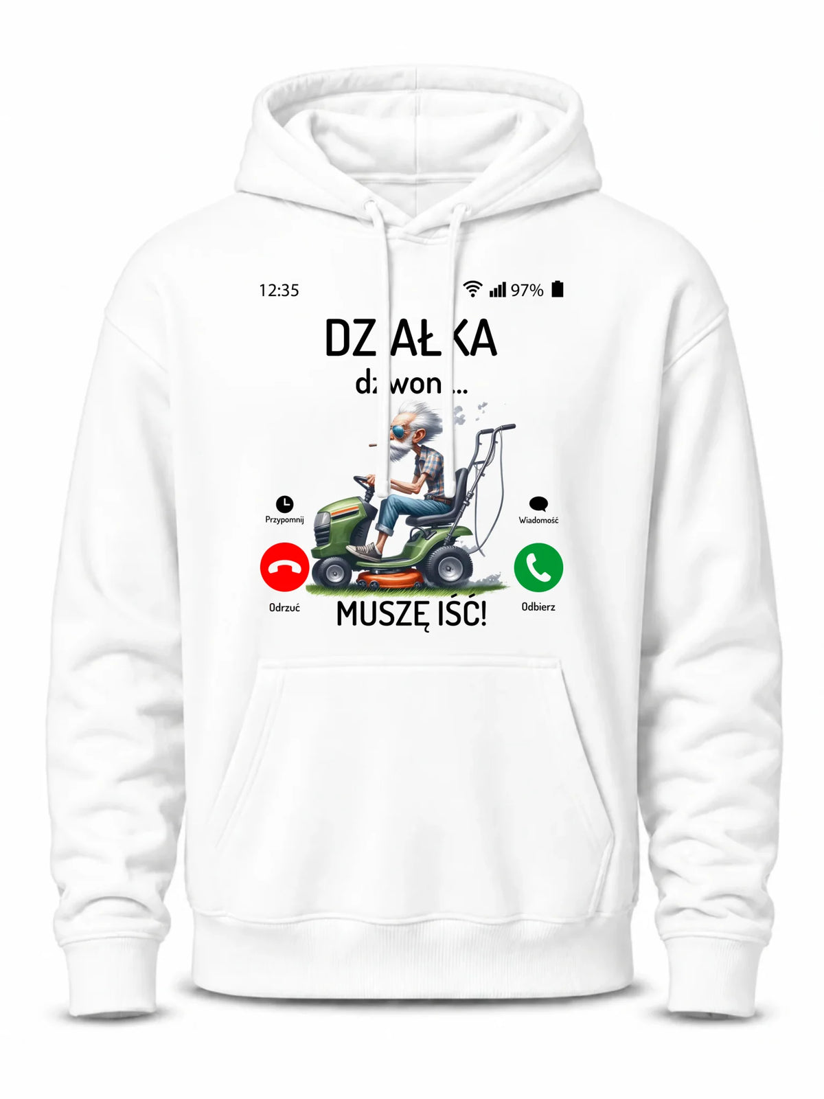 Bluza z kapturem dla dziadka - Działka dzwoni muszę iść D35