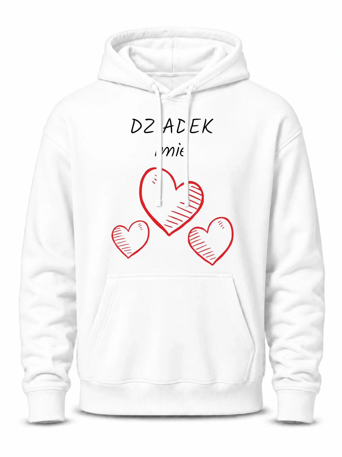 Bluza z kapturem dla dziadka - Serca - personalizowana D01