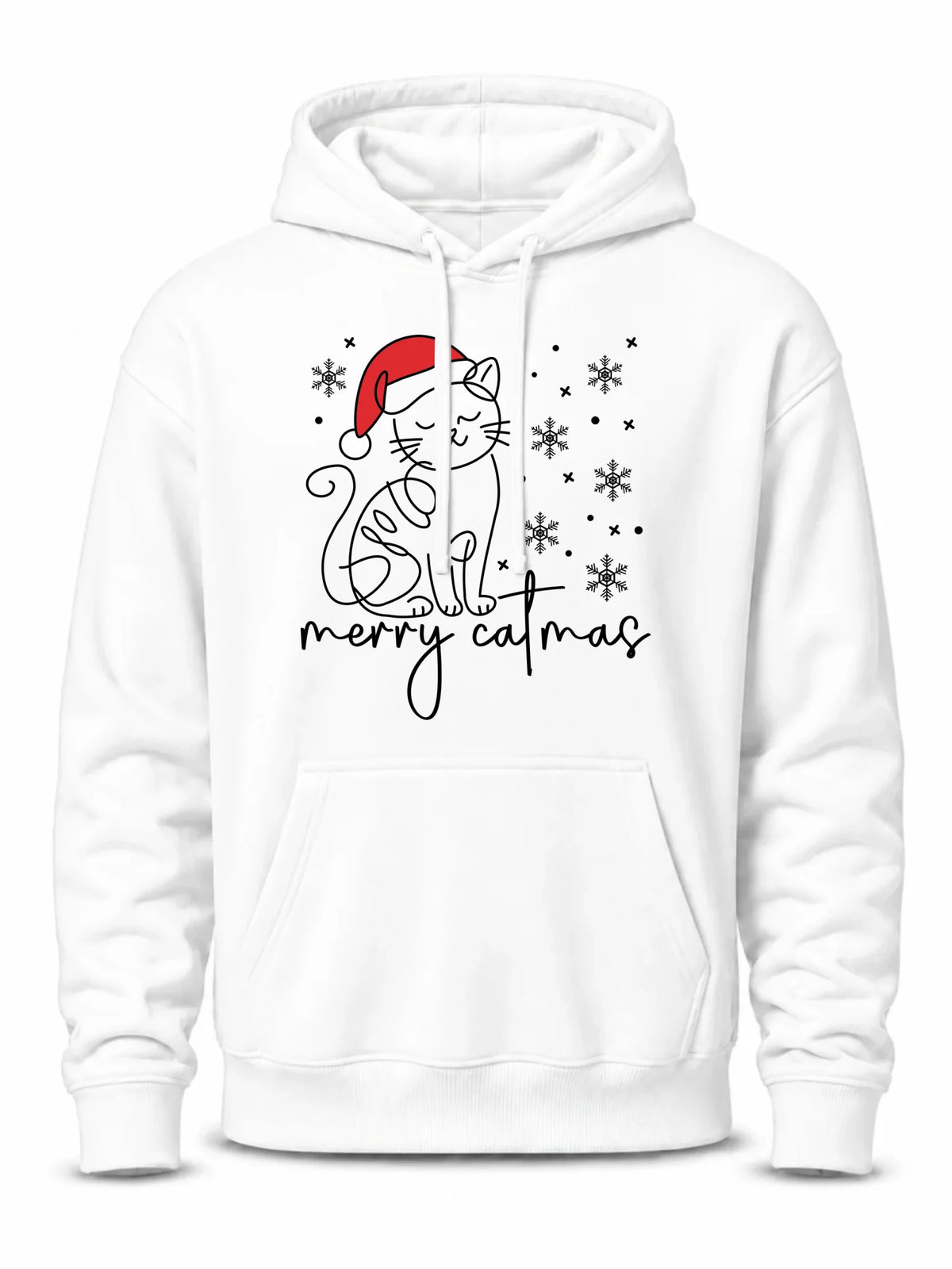 Bluza męska z kapturem świąteczna - Kot Merry catmas BN151